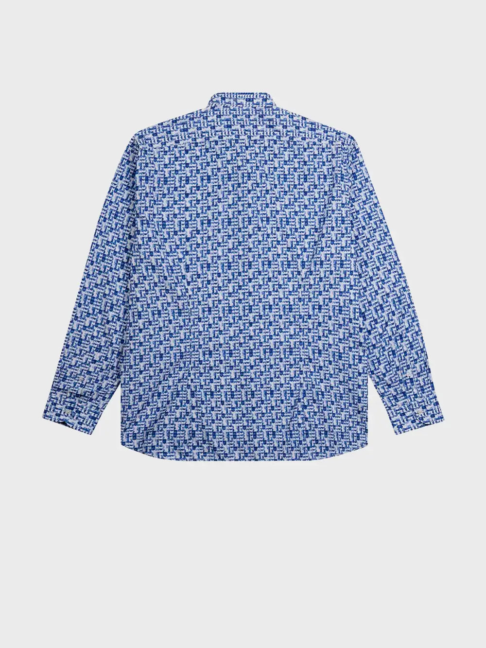 Хлопковая рубашка Zilli синего цвета с ярким фантазийным принтом