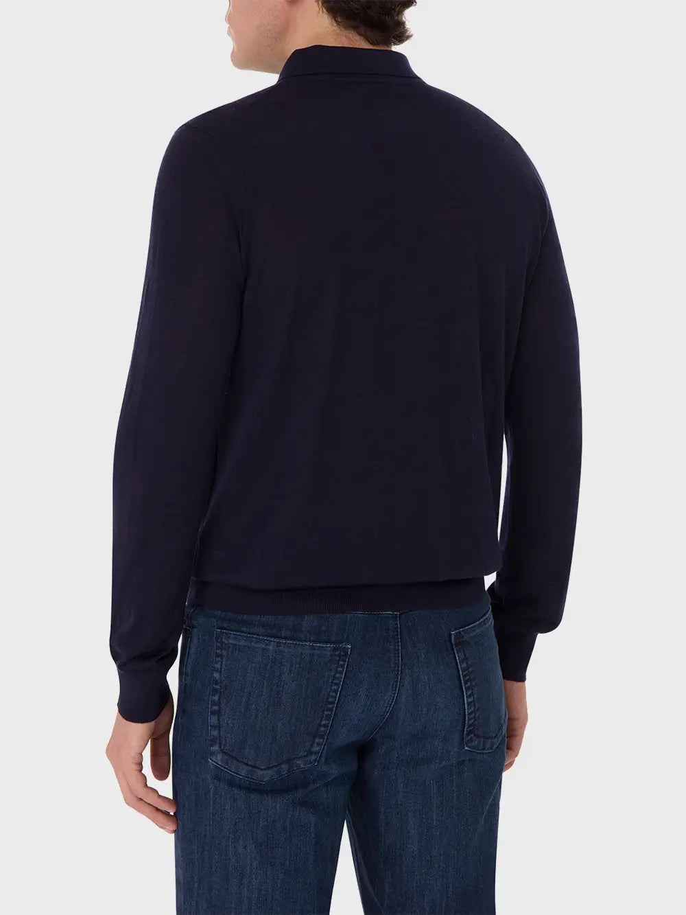 Поло на молнии с длинным рукавом