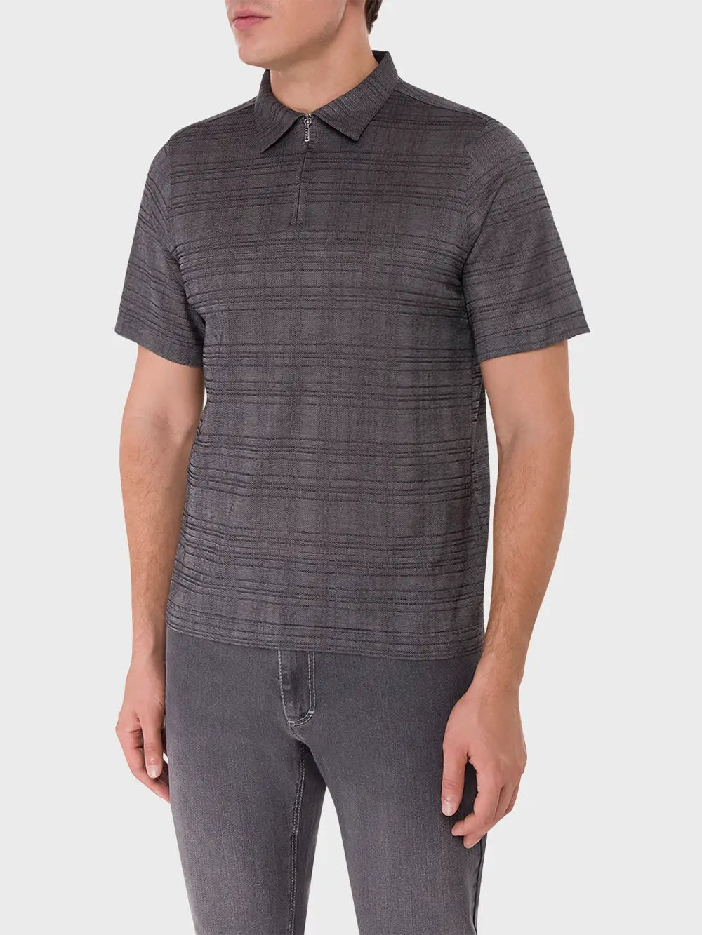 Классическое поло на молнии с коротким рукавом