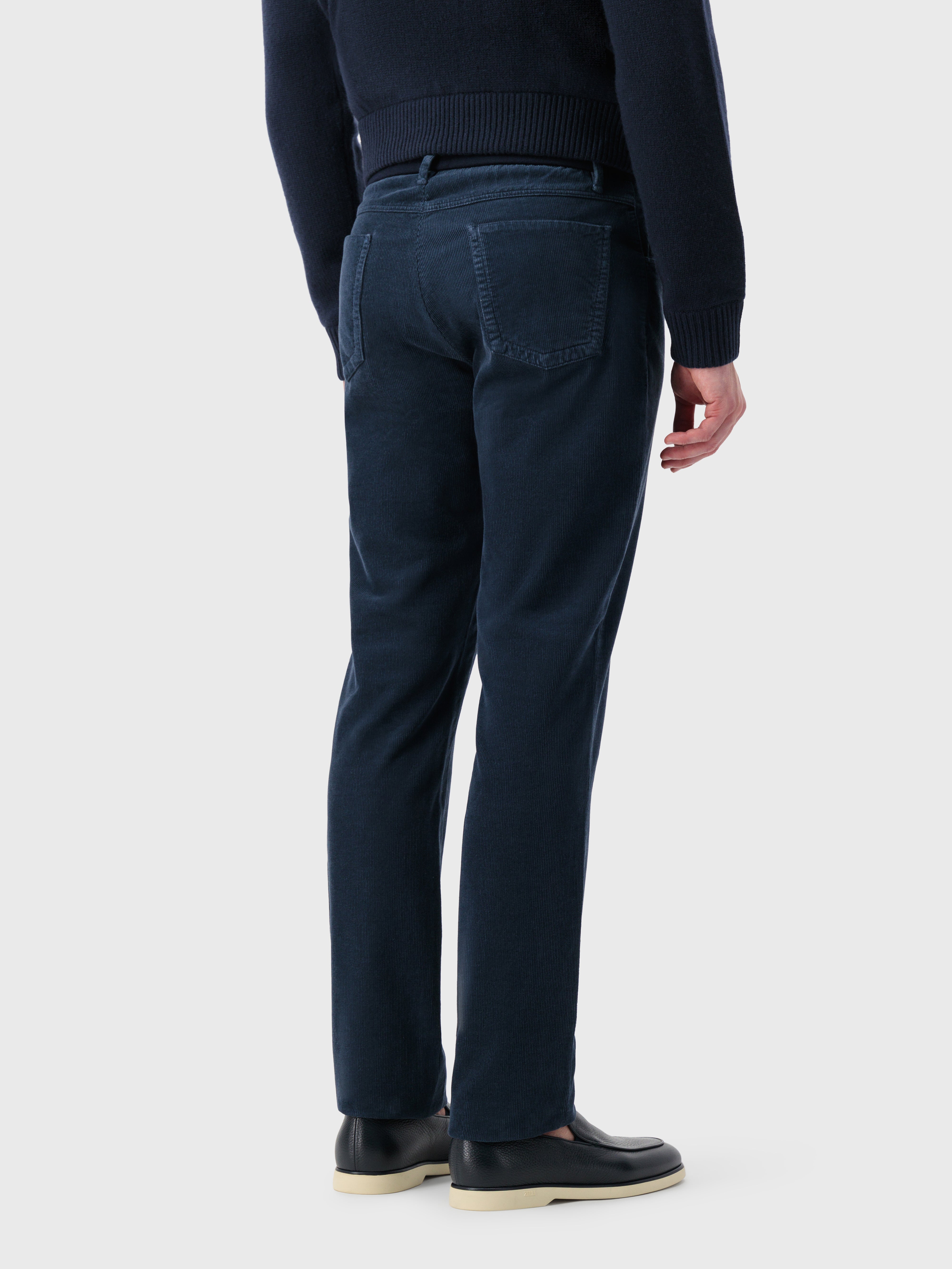 Вельветовые джинсы из хлопка Синие джинсы