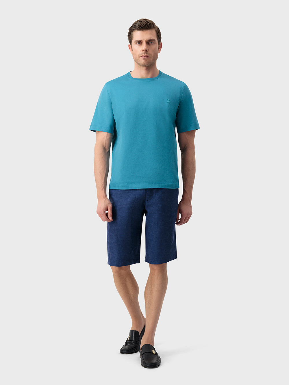 Хлопковая рубашка с вышивкой "ZILLI Club Lion" - павлин