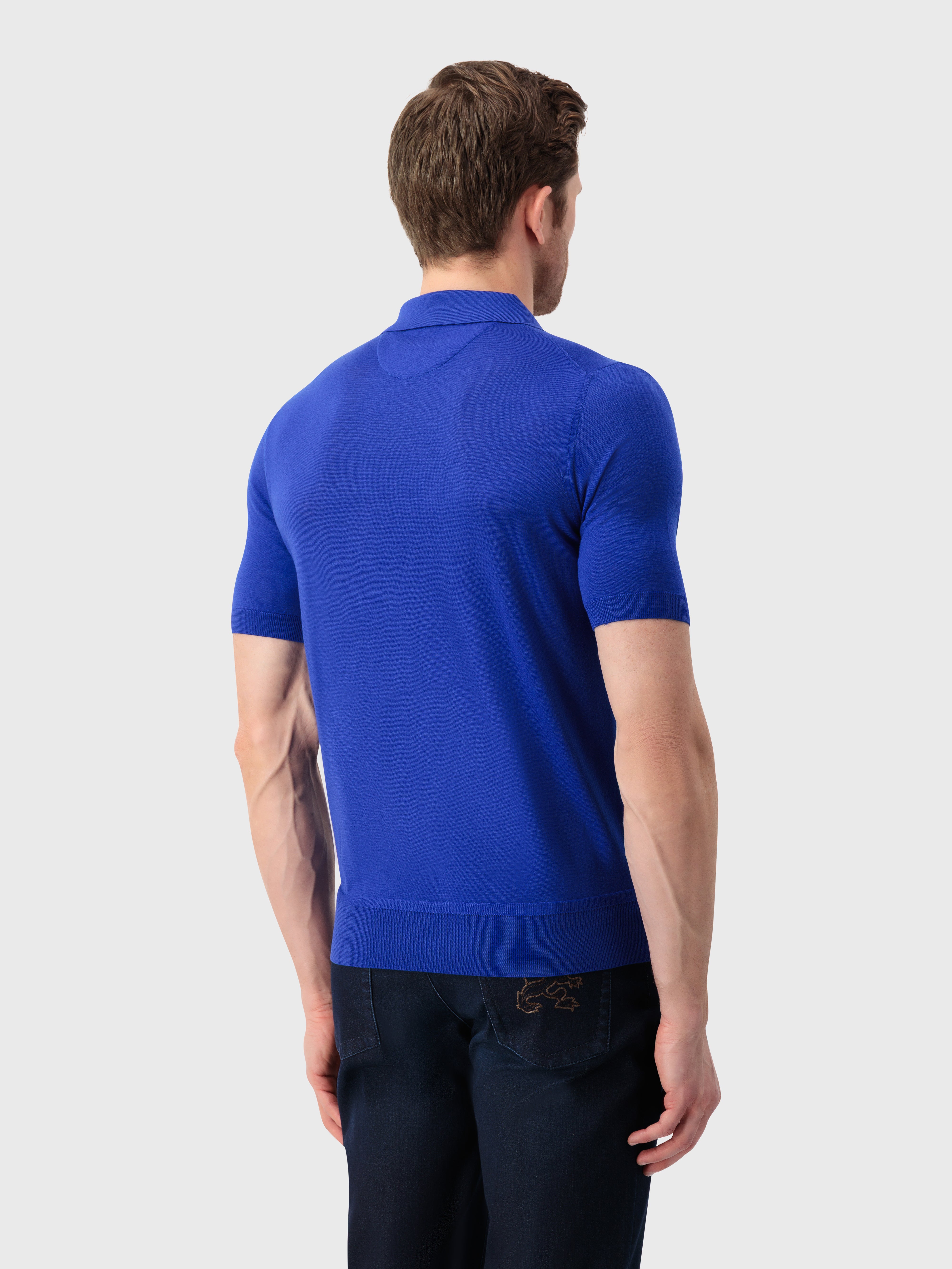 Поло из шерстяного трикотажа "Lion Piquet" - электрический синий