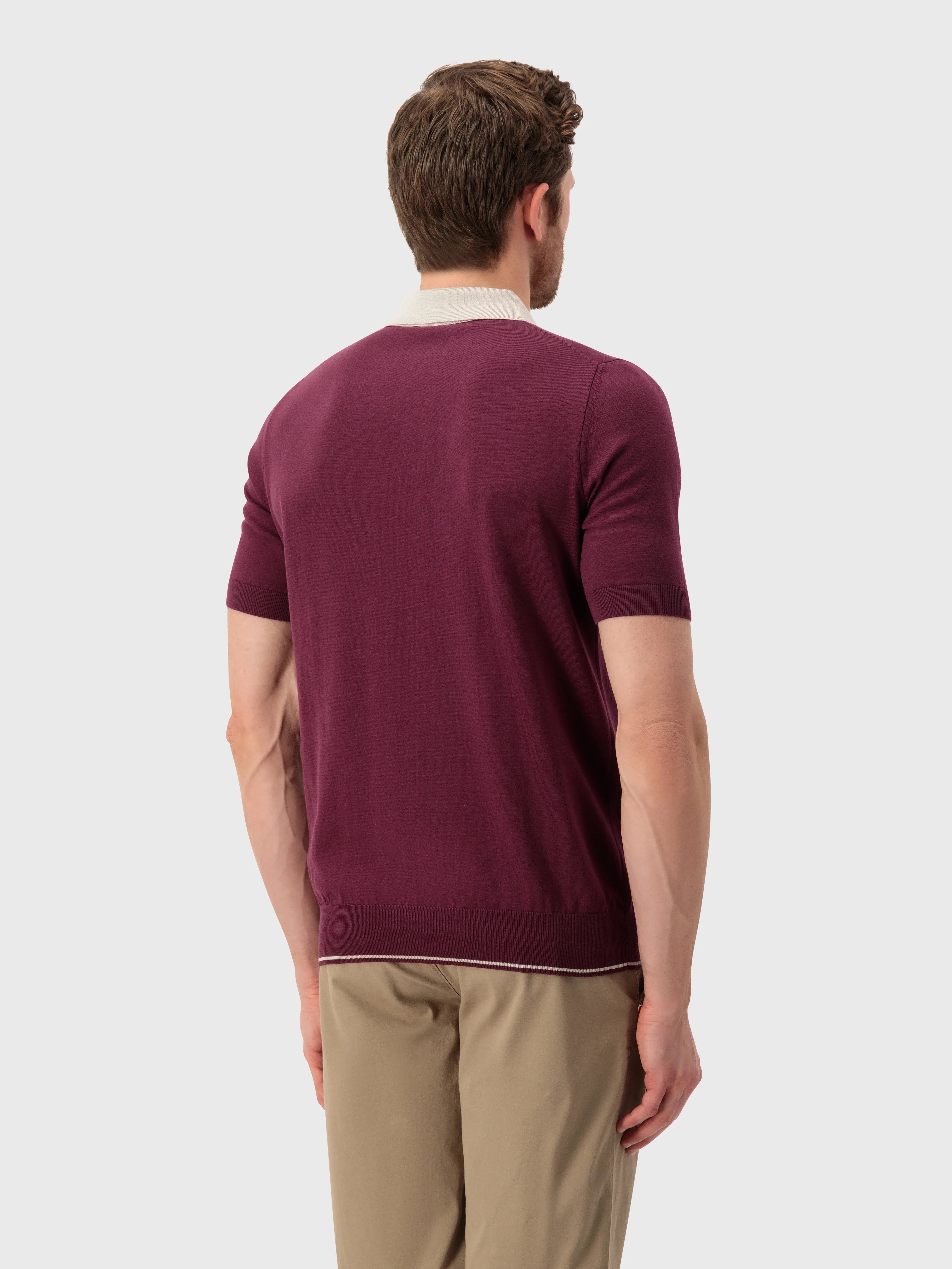 Рубашка-поло с геометрическим узором - глубокий пурпур