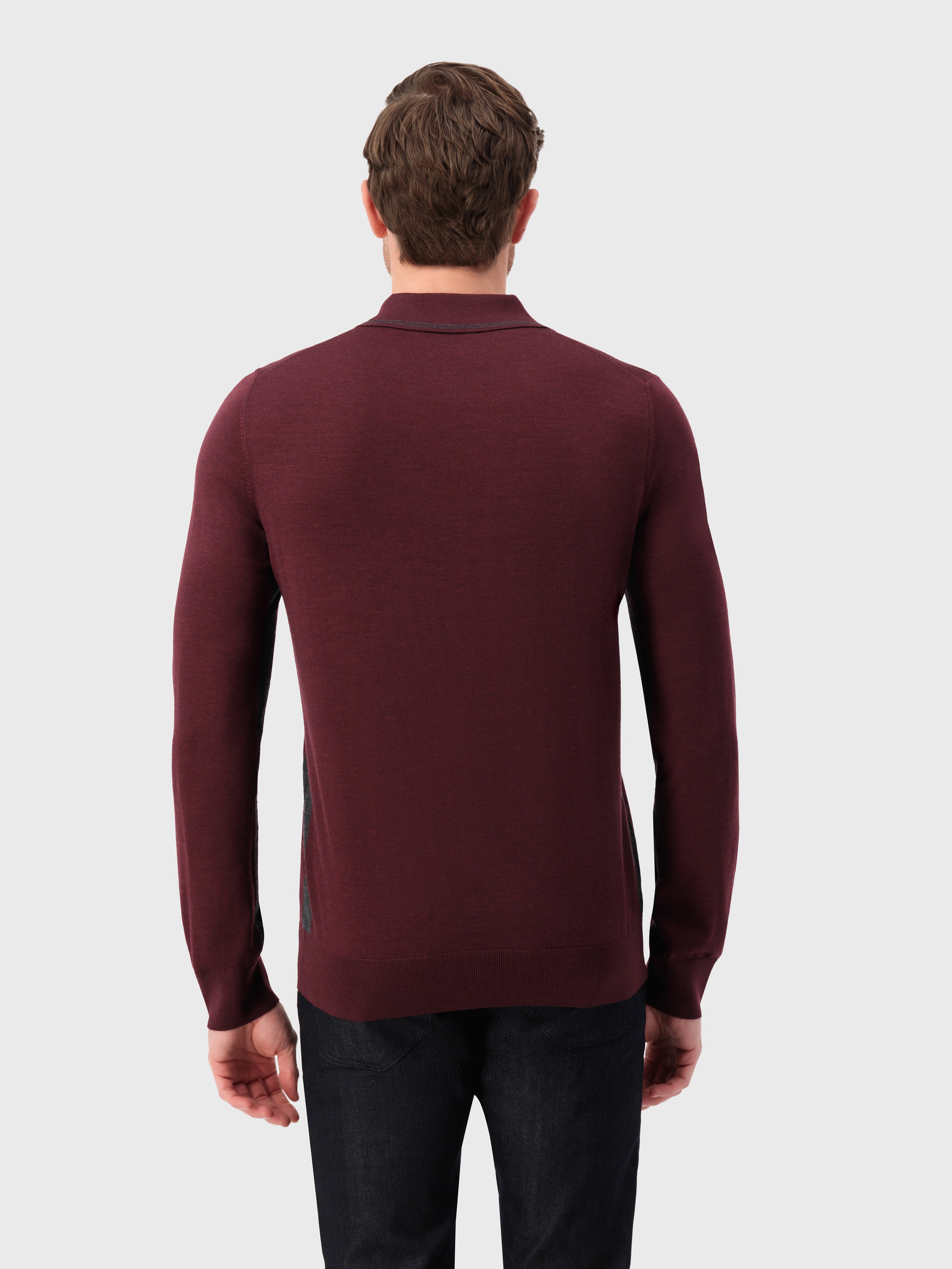 Рубашка-поло с длинным рукавом и вышивкой эмблемы грифона бордо