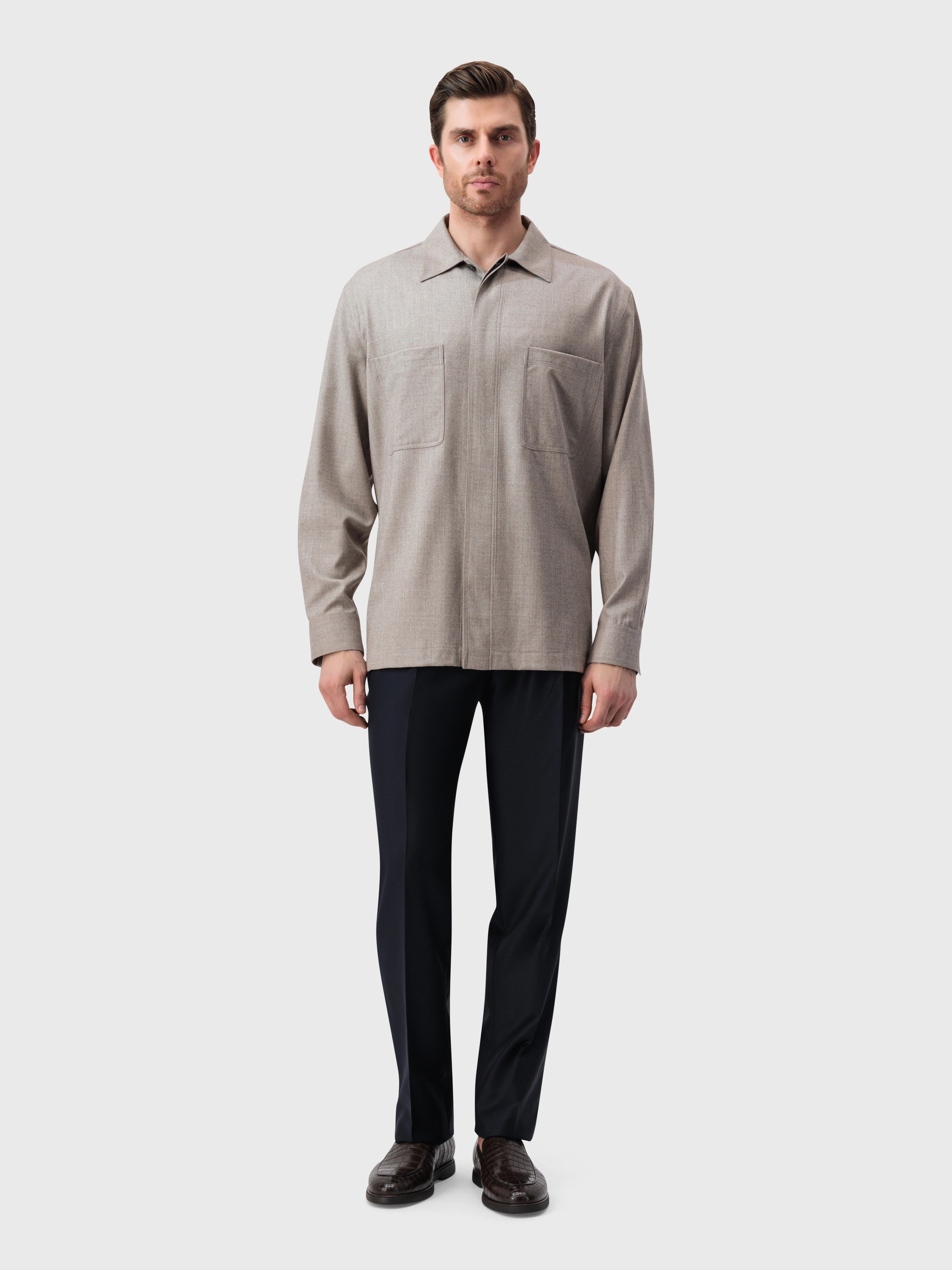 Pocket Subtly Boxy Shirt - Mink Camel