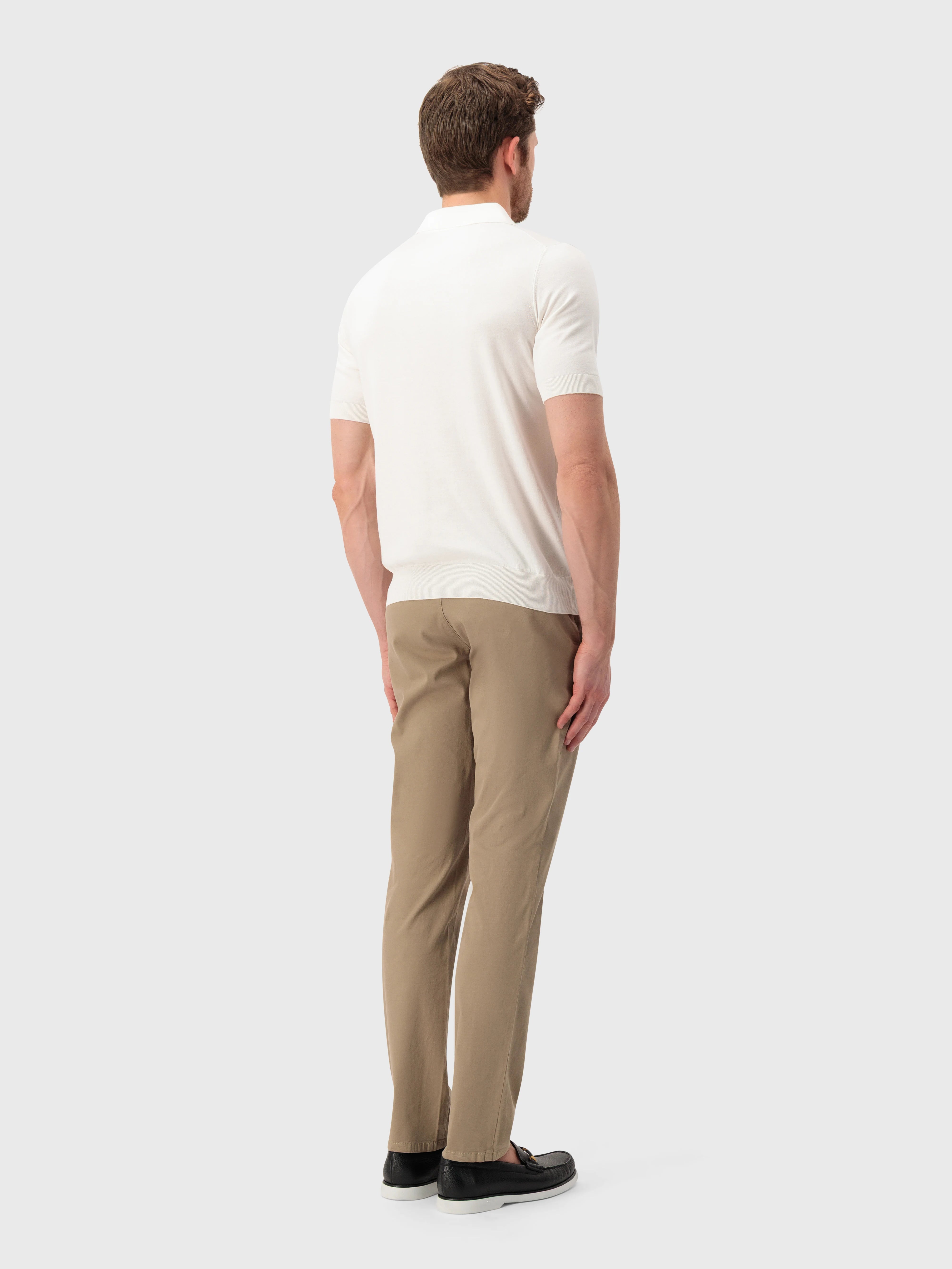 Рубашка-поло из шелкового трикотажа - Натуральный белый