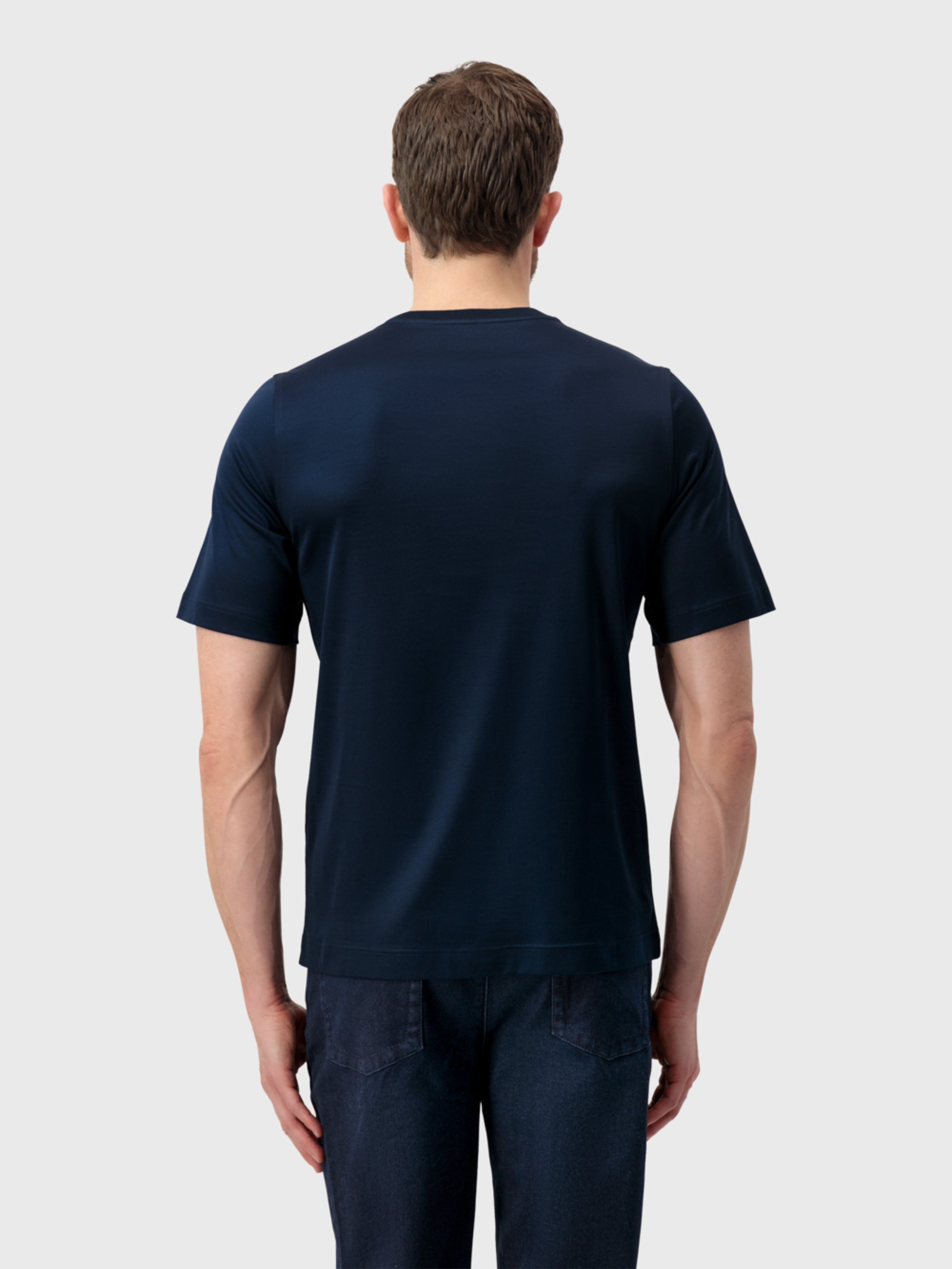 ZILLI Crest Embroidered T-Shirt - Dark Navy
