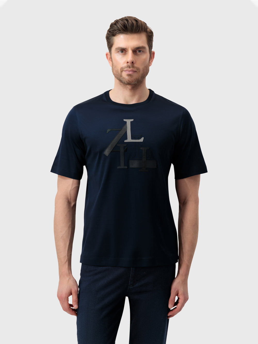 ZILLI Лоскутная футболка - Темный шалфей