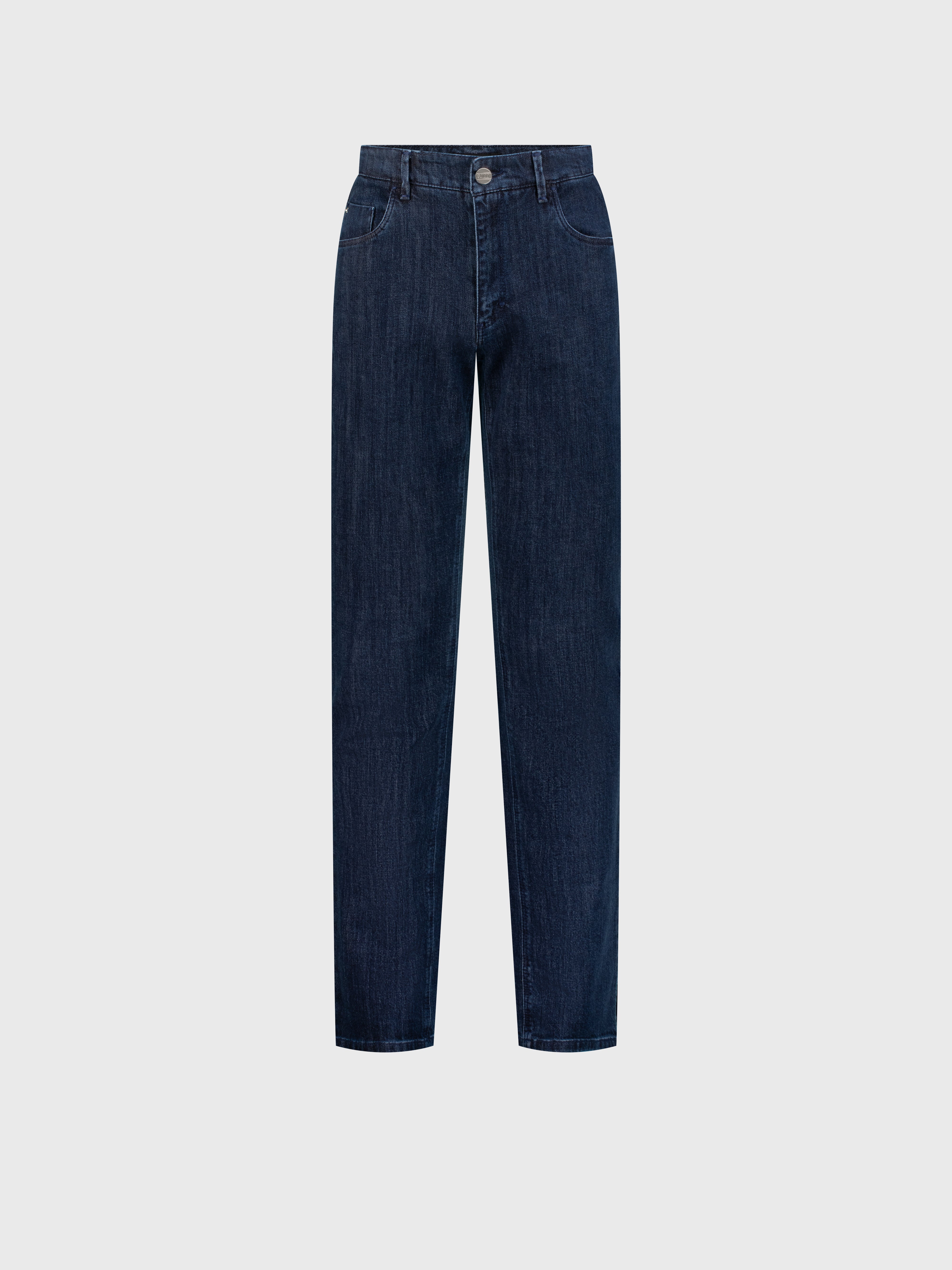 Джинсы с нашивкой в виде латунной буквы "Z" Синий