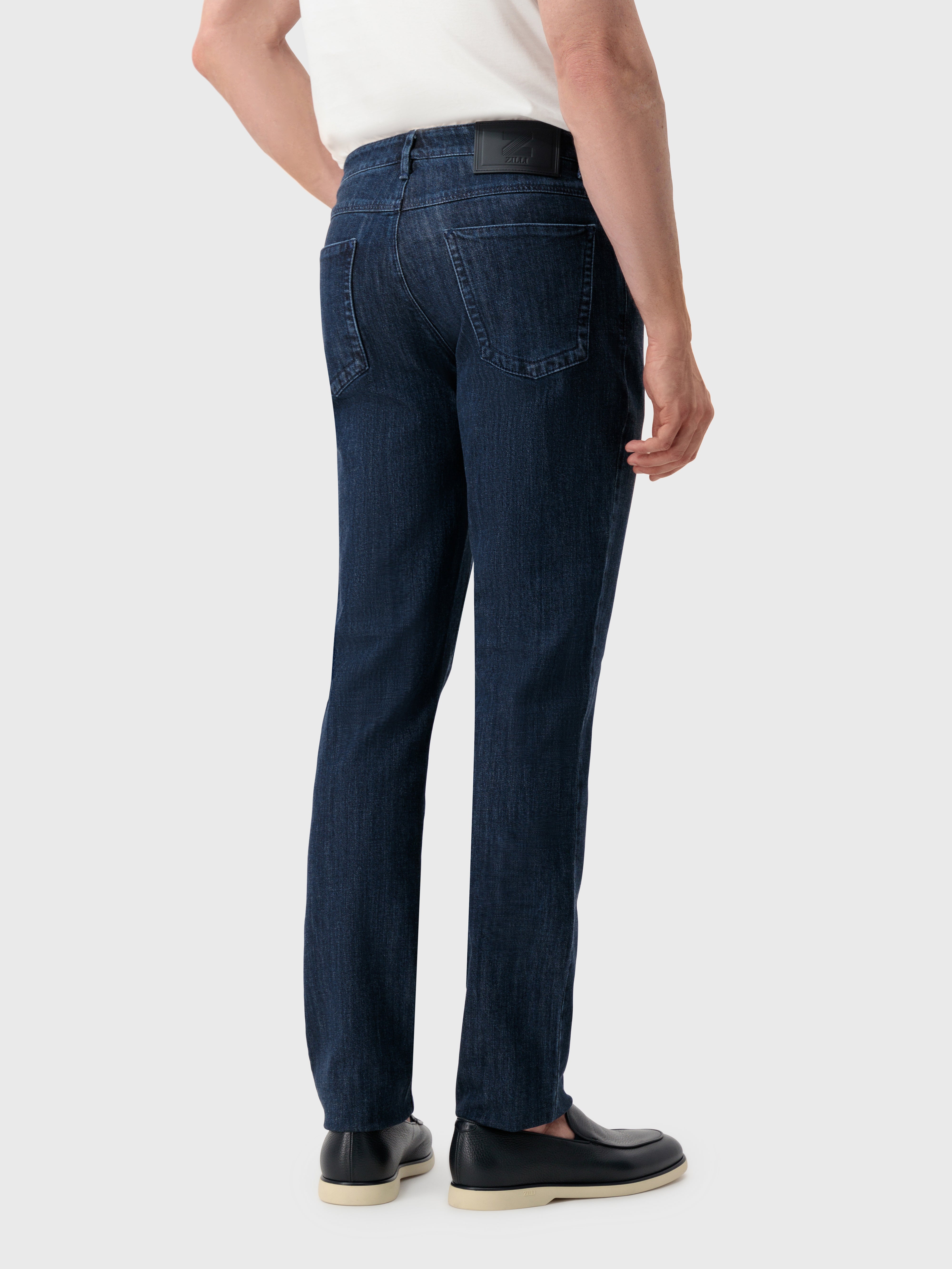 Джинсы с нашивкой в виде латунной буквы "Z" Синий