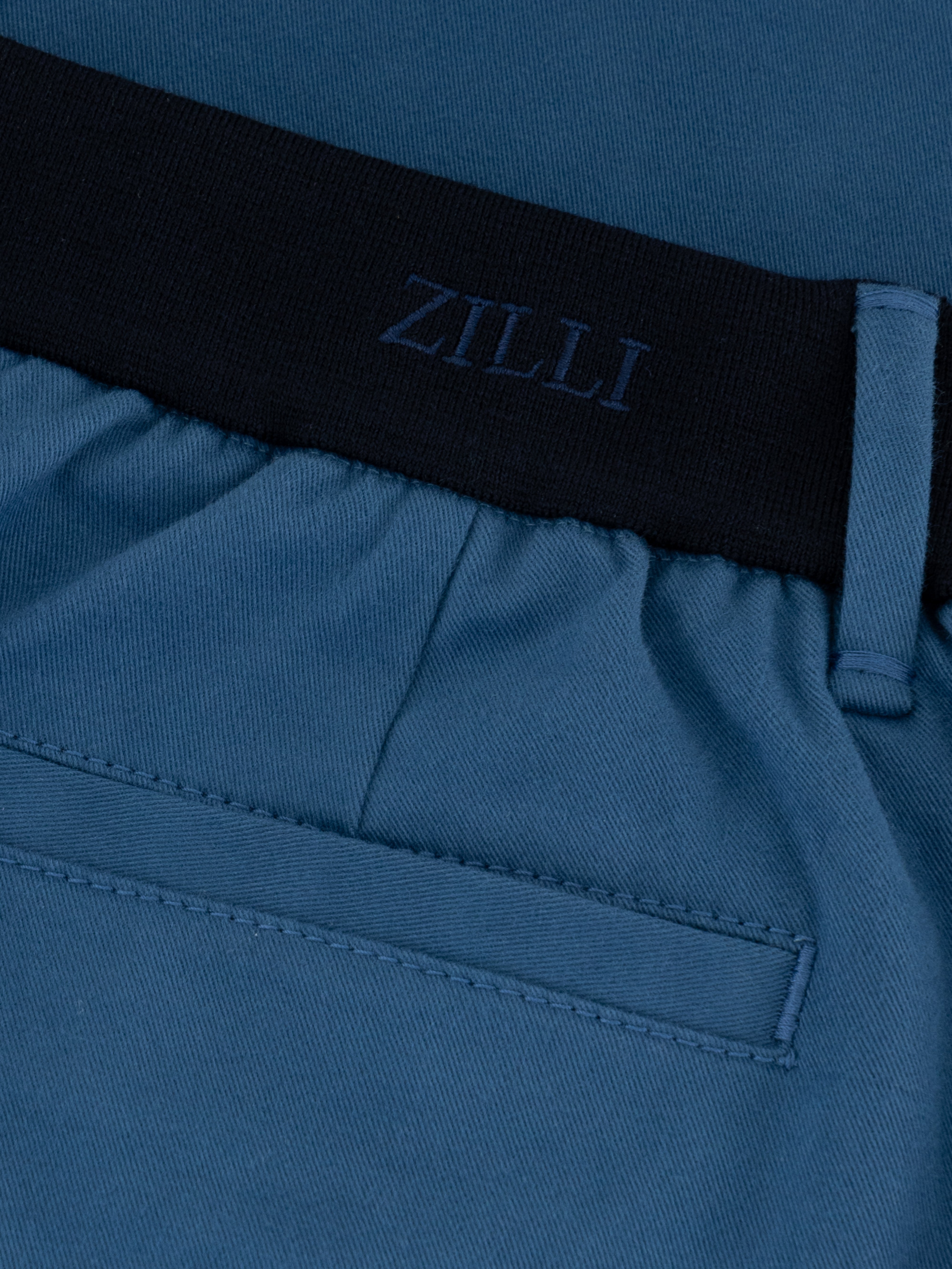 Брюки с ребристым эластичным поясом Синие джинсы