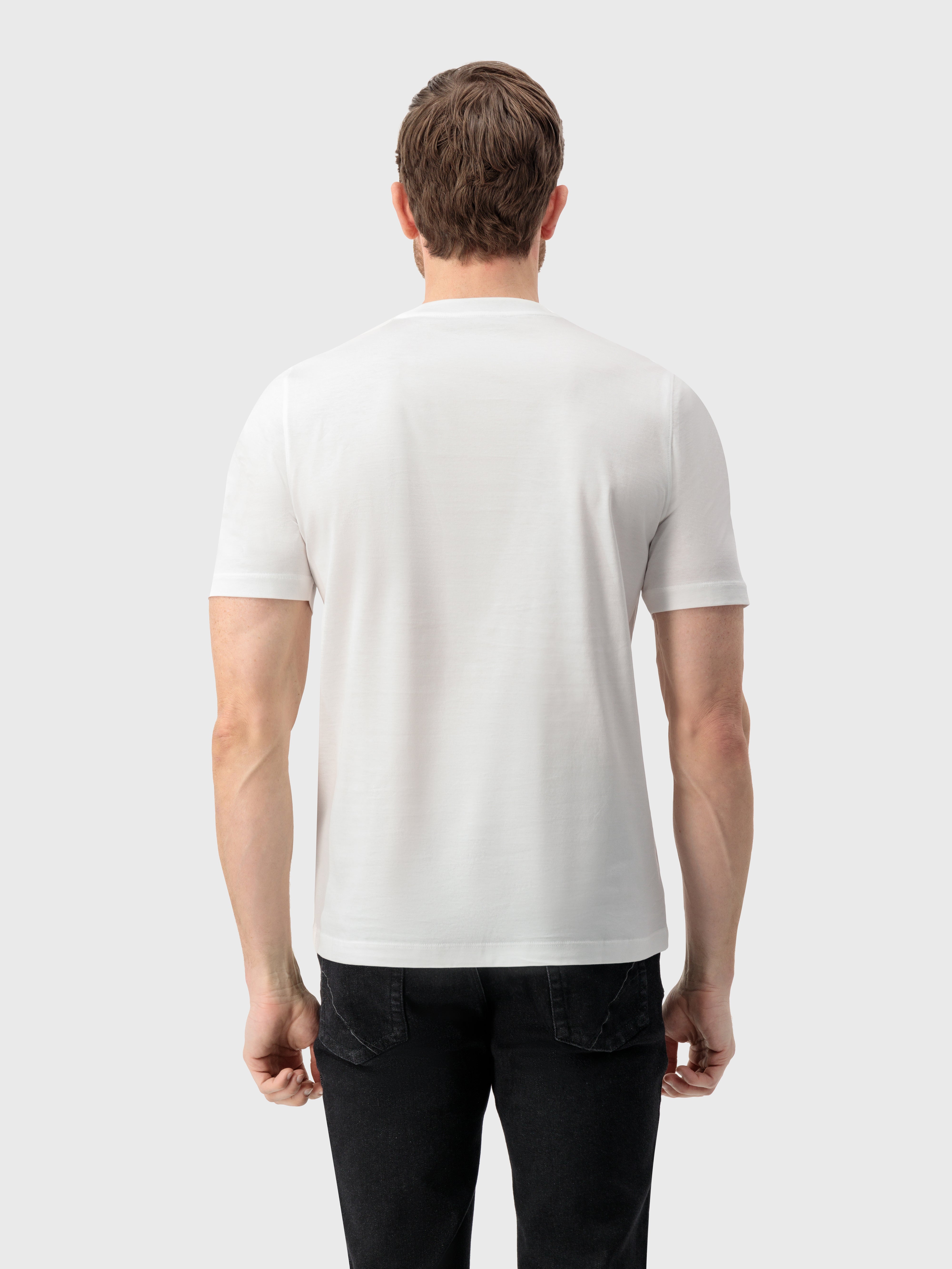 Футболка с вышивкой в виде четырех полос белая