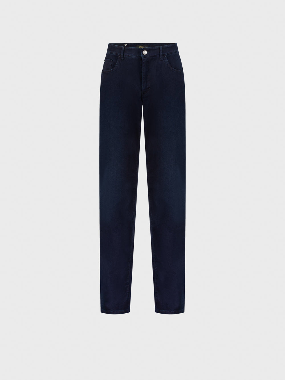 Джинсовые хлопковые брюки Slim Fit с крокодиловыми узорами - Синий морской