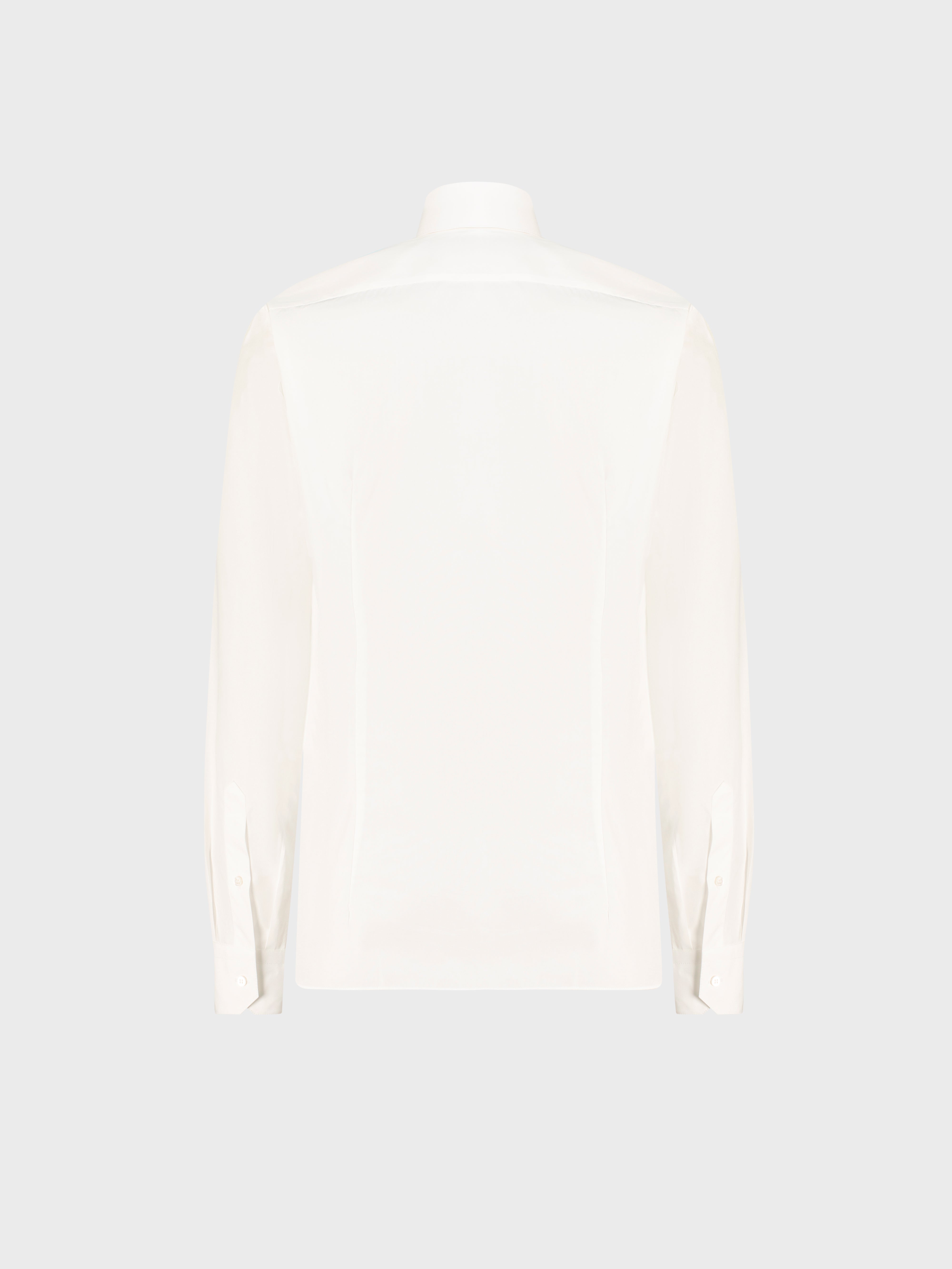 Хлопковая рубашка с одним отложным воротником - Белый