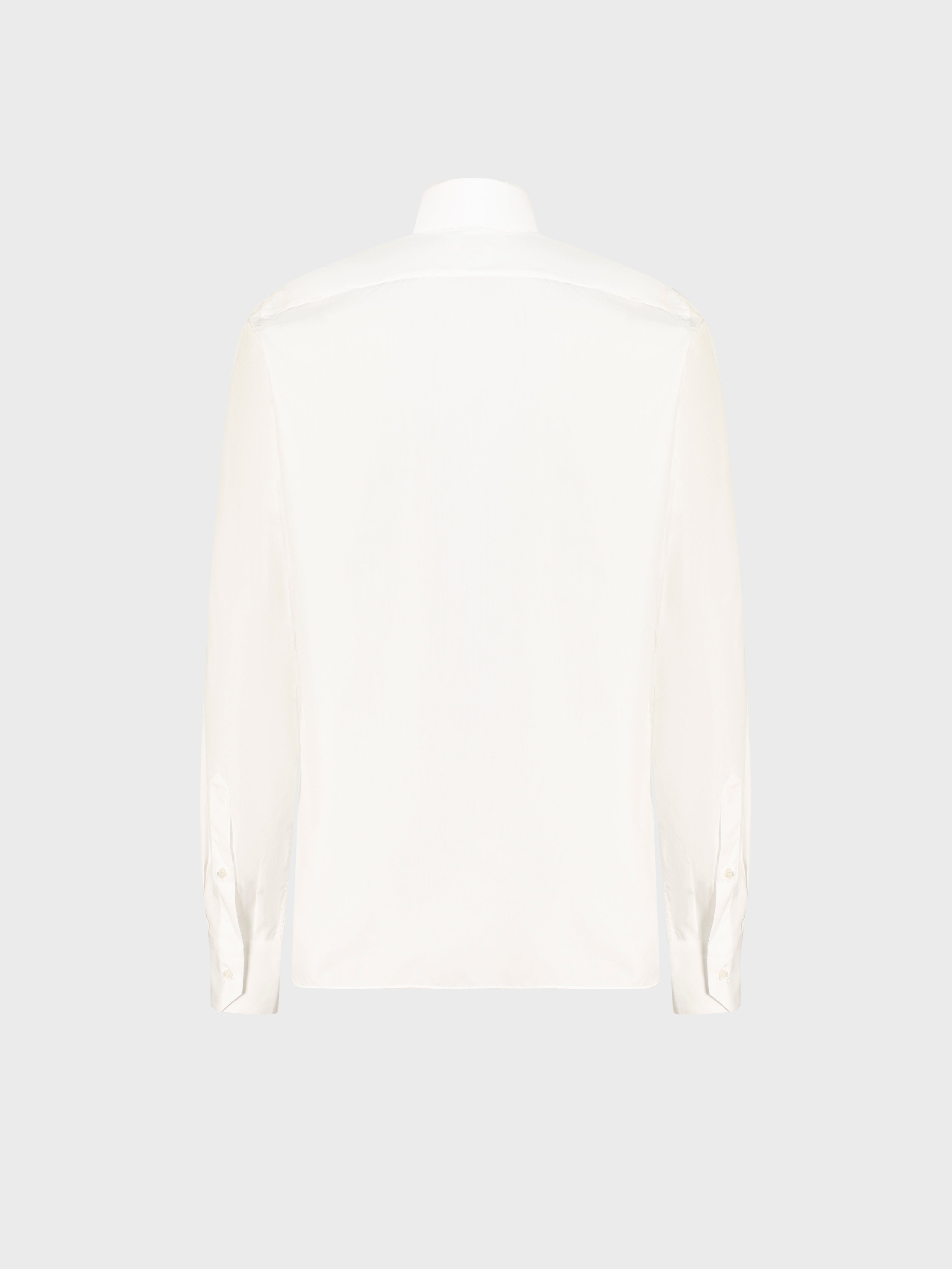 Хлопковая рубашка с одним отложным воротником - жемчужно-белый