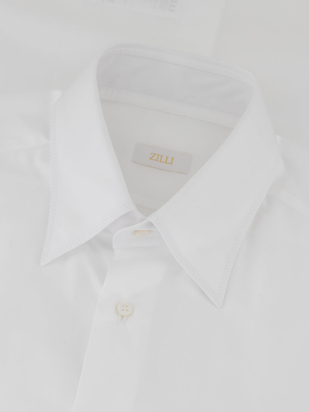 Хлопковая рубашка с тройной строчкой белая