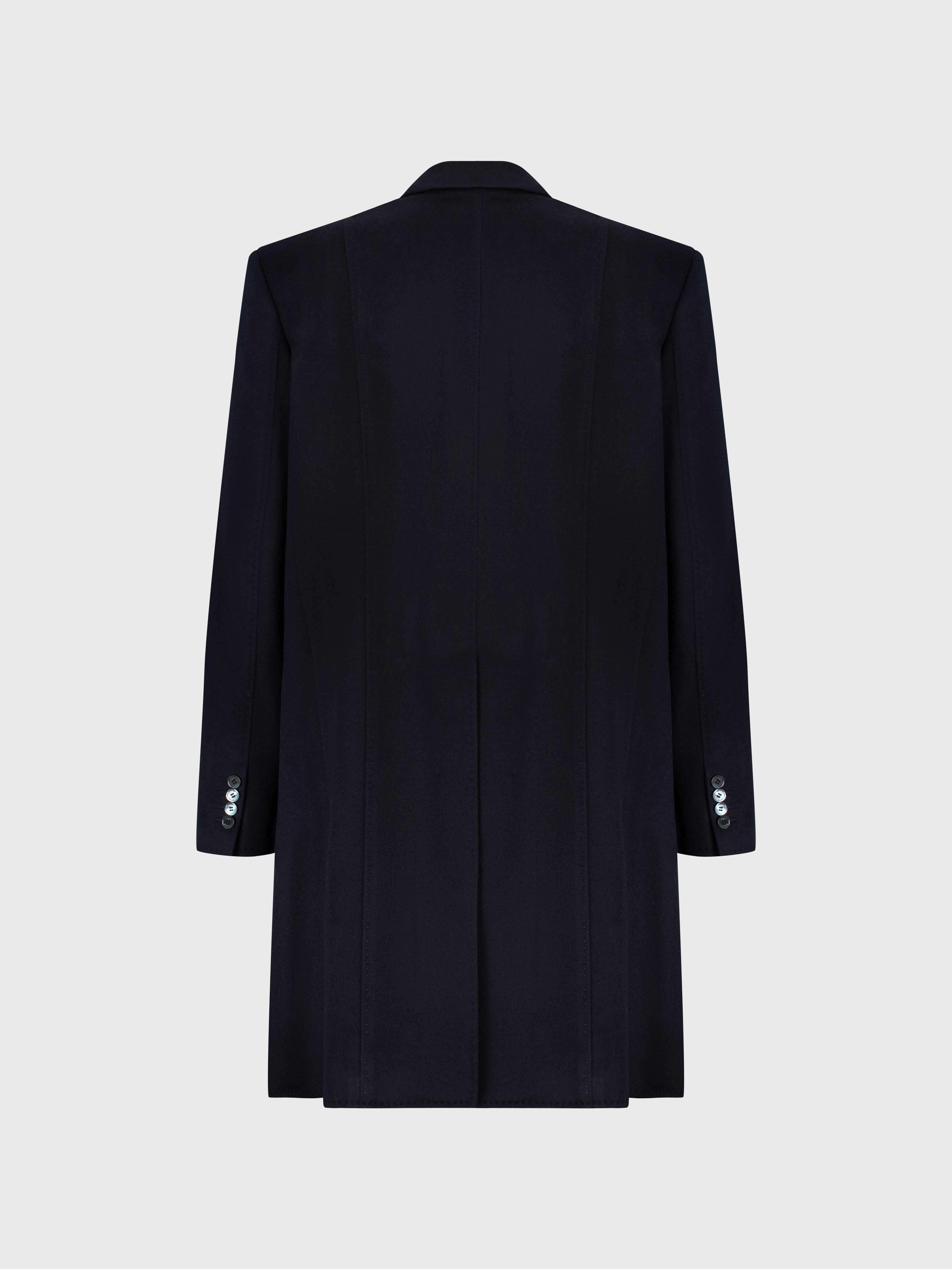 Кашемировое пальто синий флот