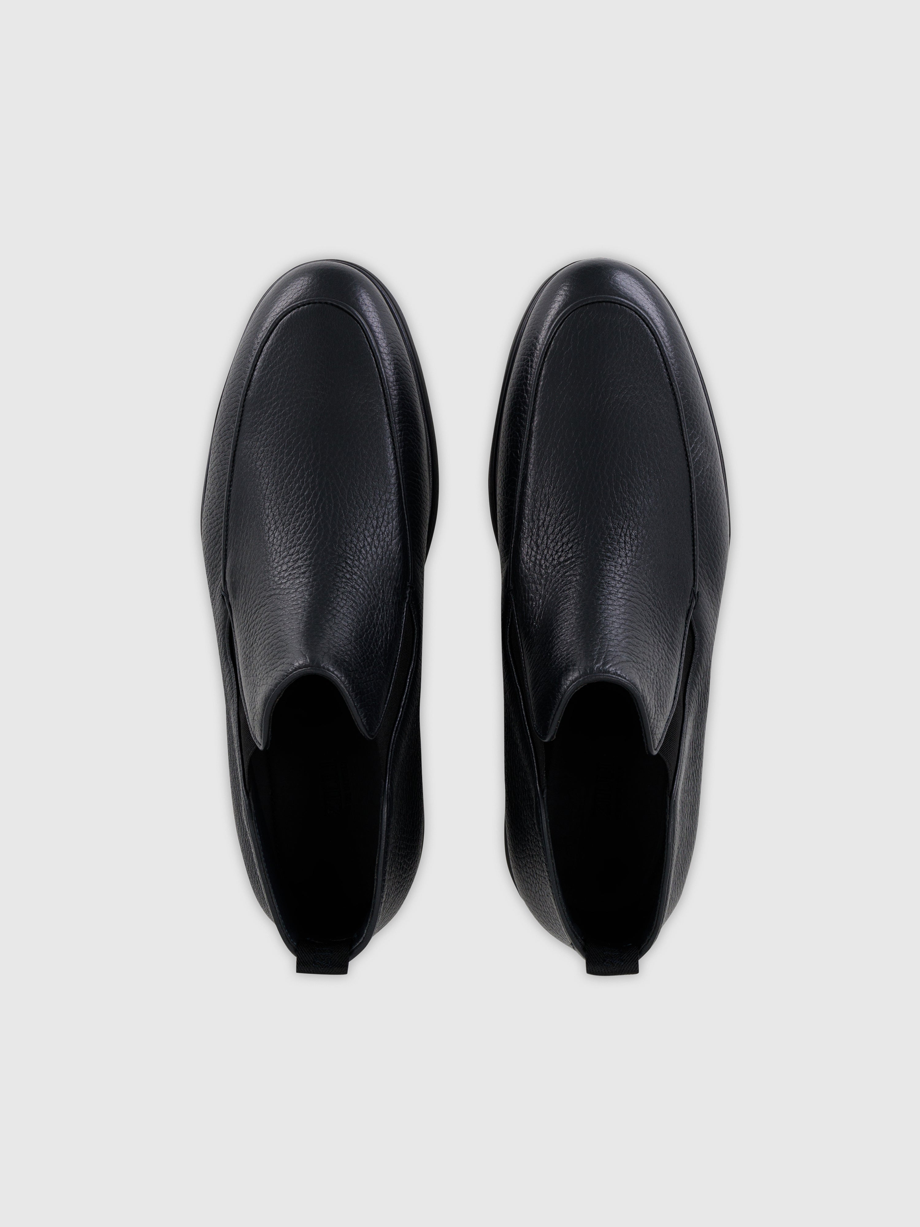 Темно-морские повседневные слипоны из оленьей кожи