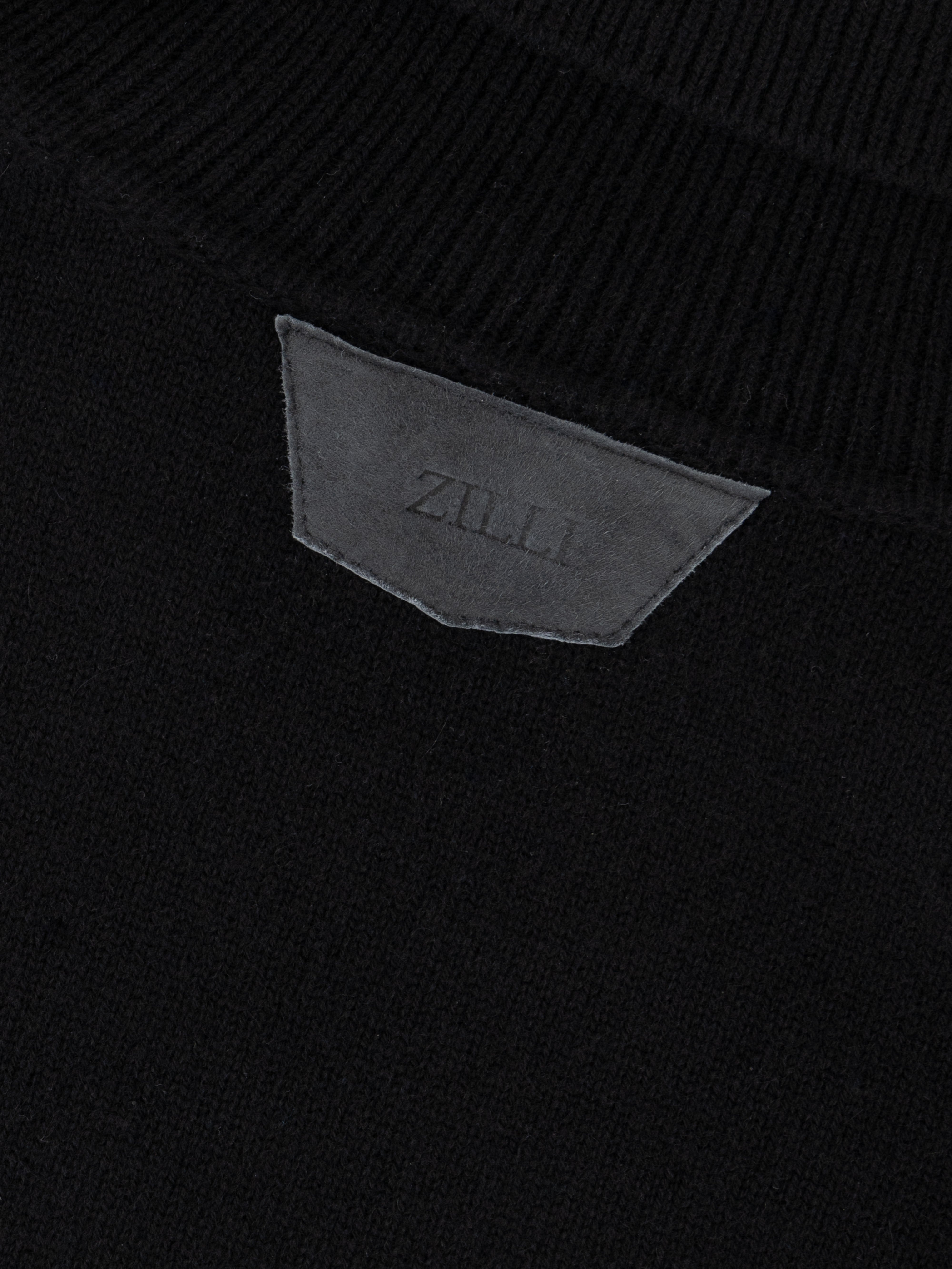 Кашемировый пуловер с водолазкой и узором Cable Knit Черный