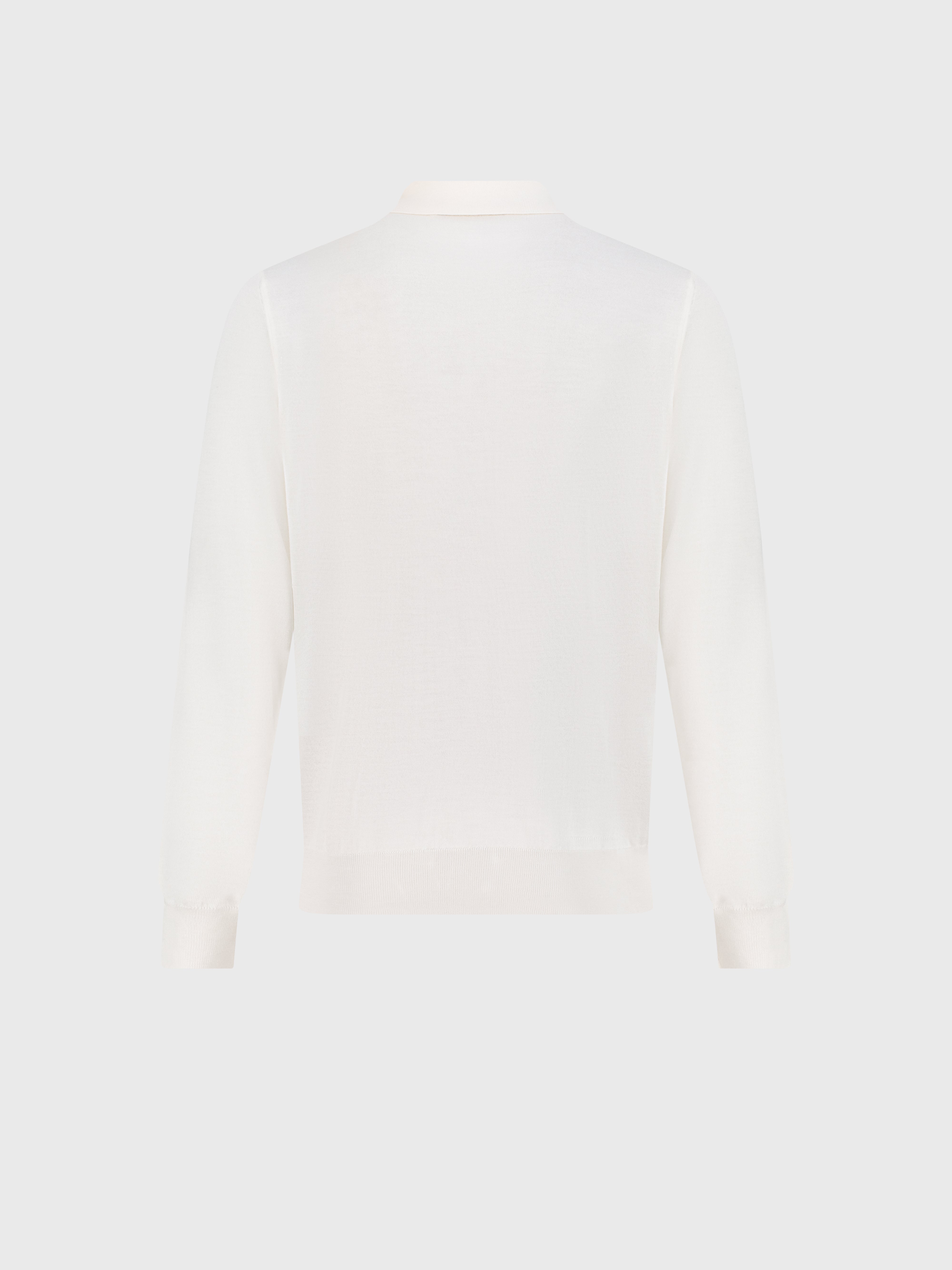 Поло на молнии с геометрическим жаккардовым переплетением Белый