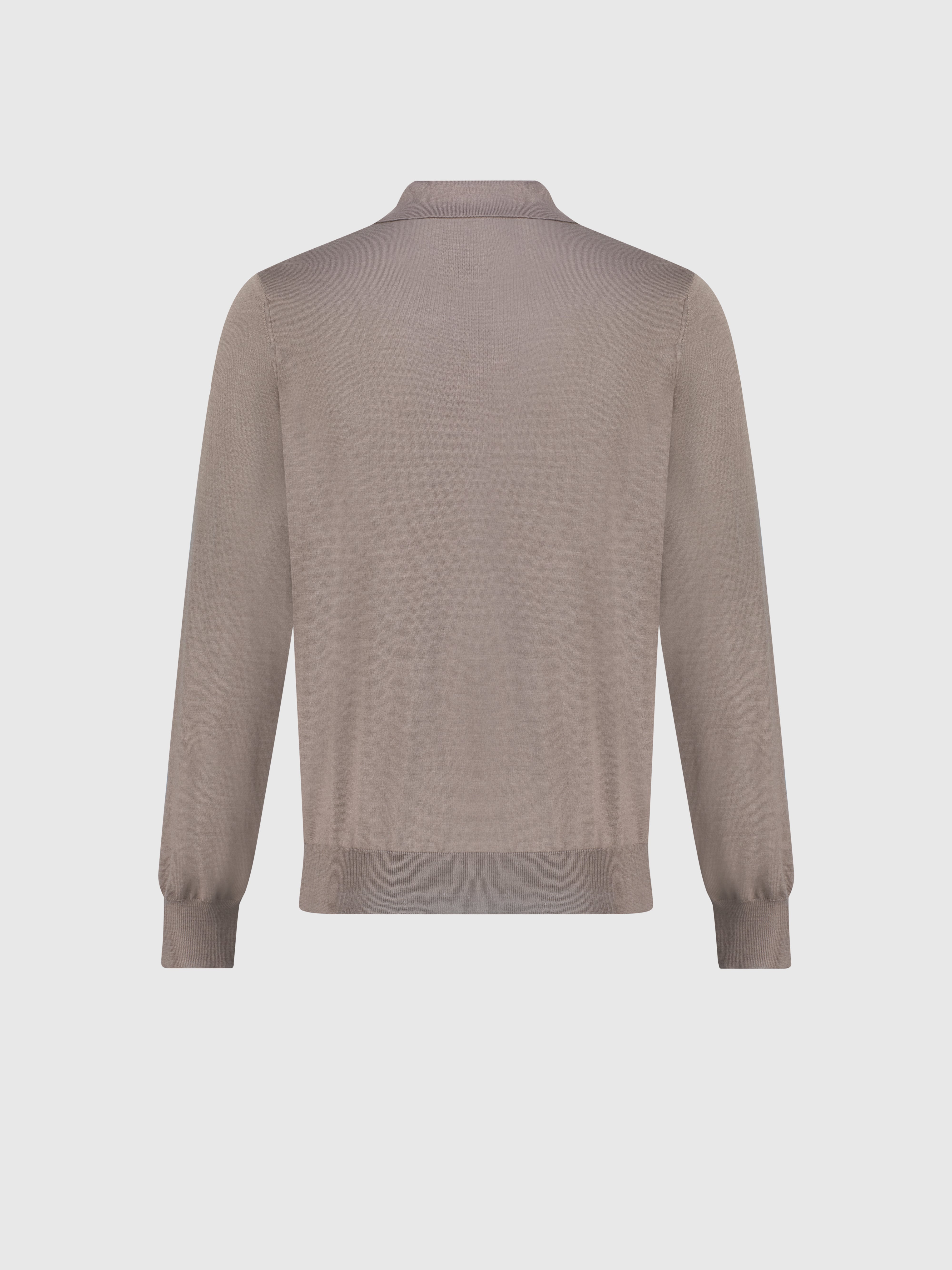 Рубашка-поло на молнии с геометрическим жаккардовым плетением тауп