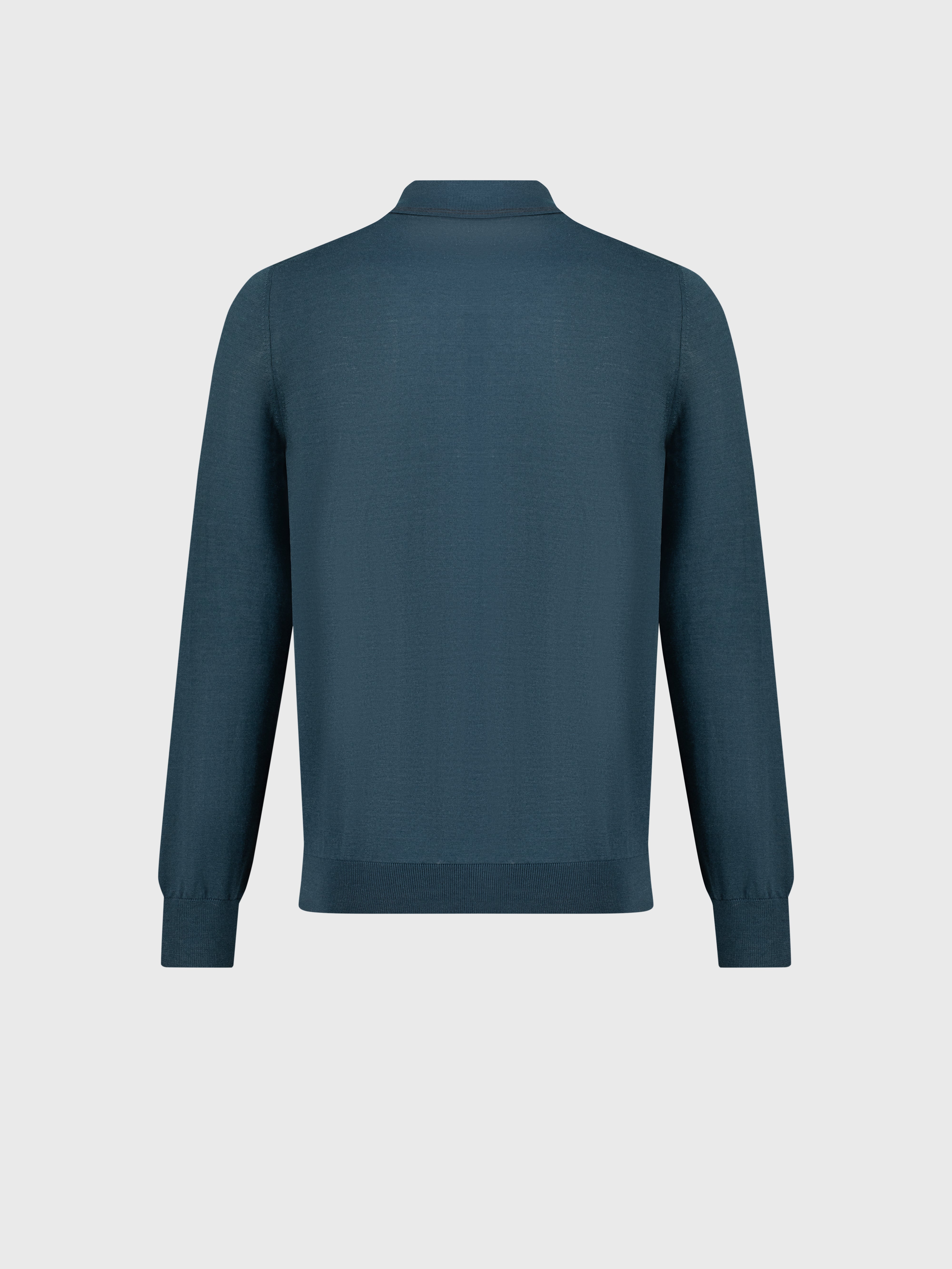 Рубашка-поло с длинным рукавом и вышивкой эмблемы грифона темно-зеленая