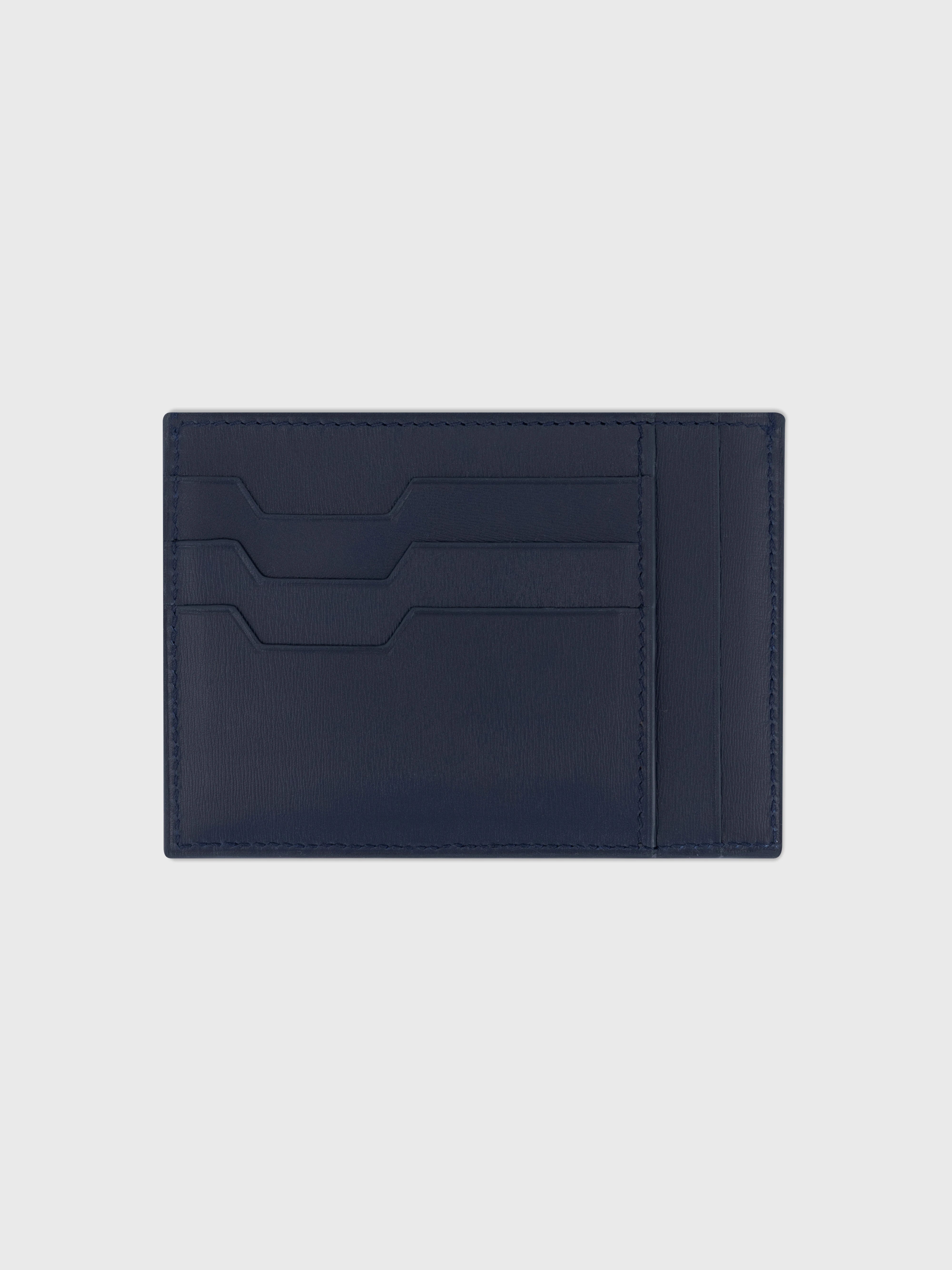 Держатель для карт с фурнитурой ZILLI с палладиевой отделкой - Темно-морской