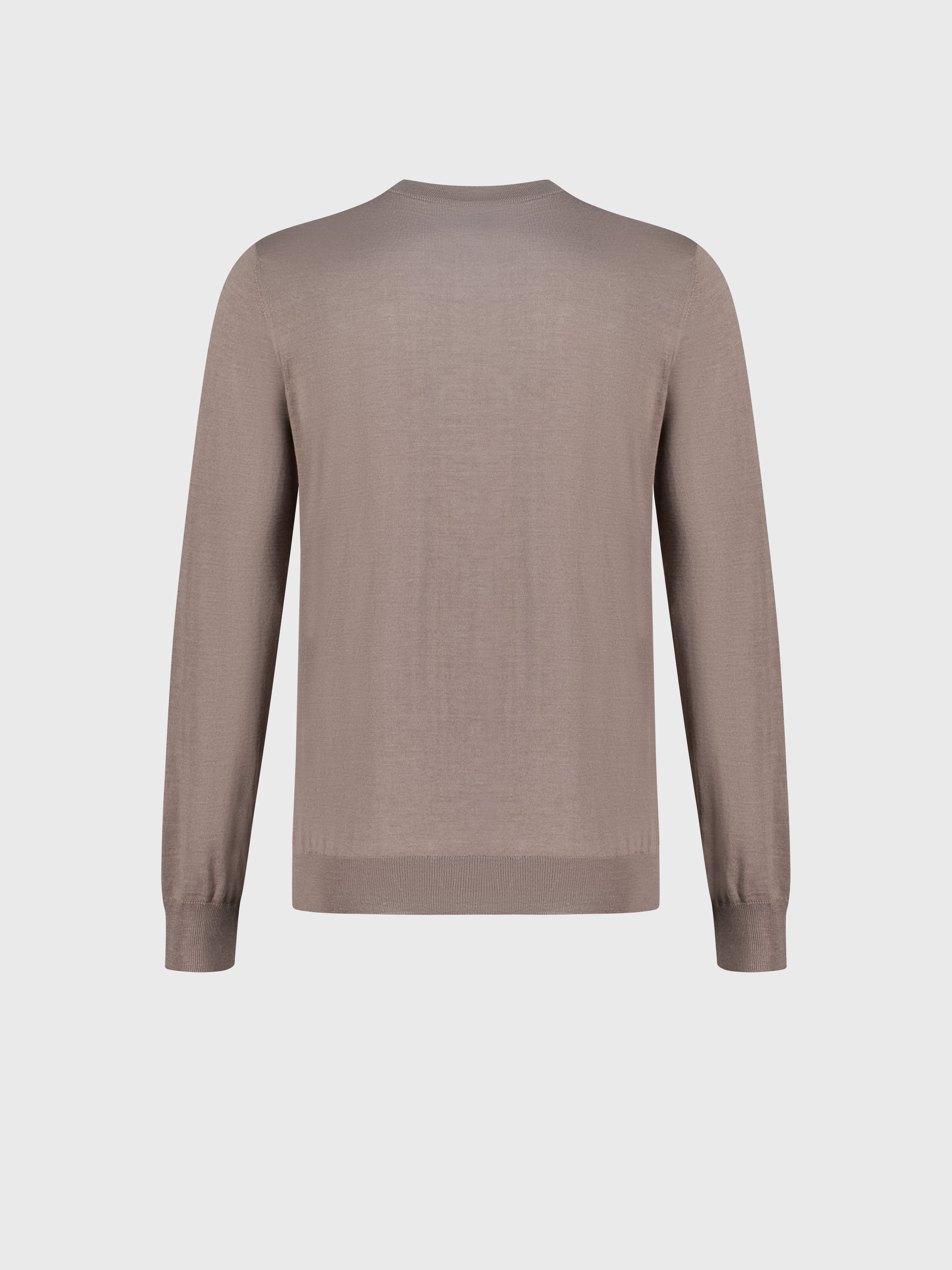 Свитер с круглым вырезом из кашемира и шелка Тауп