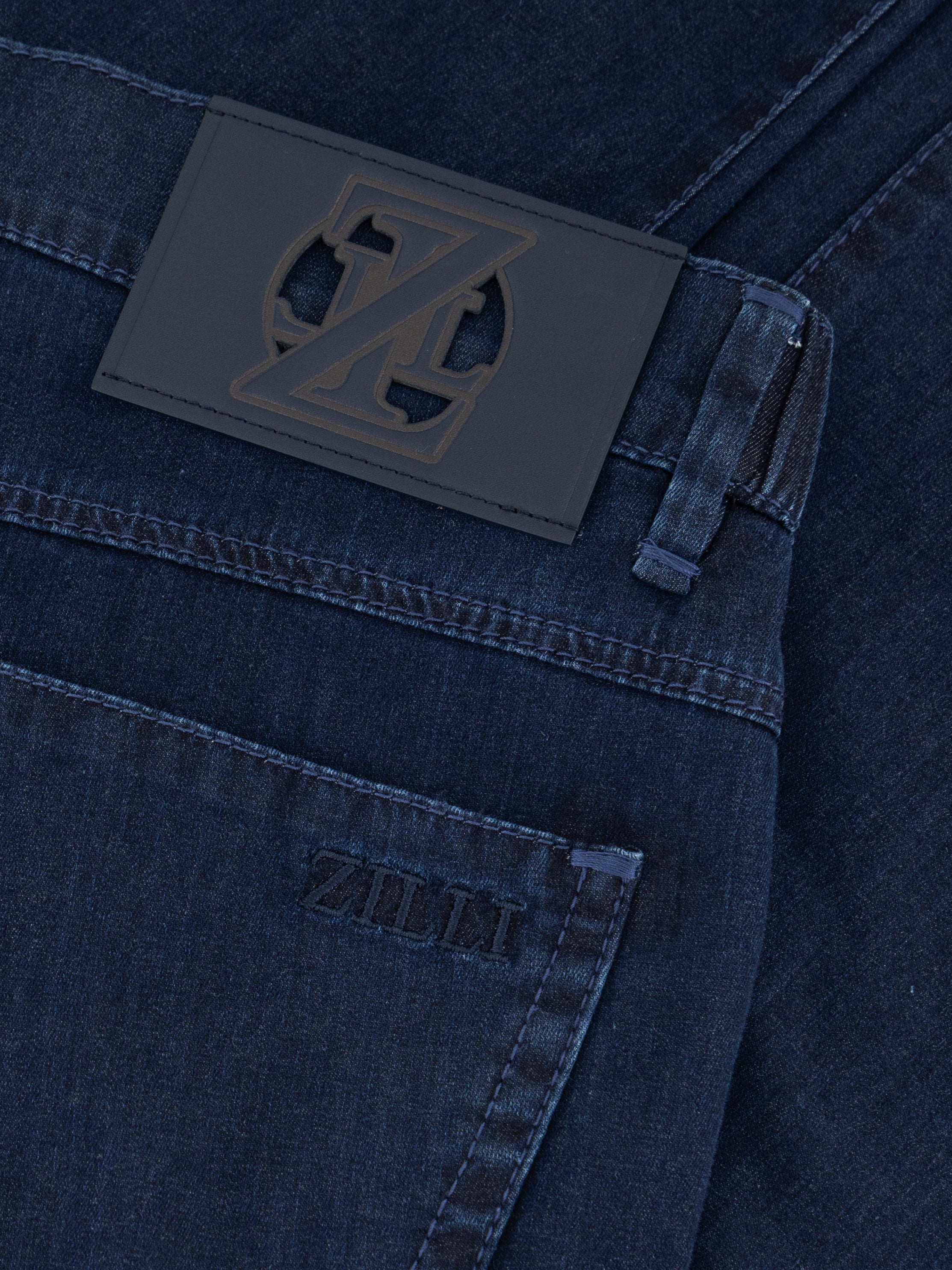 Хлопковые джинсовые шорты с вышивкой ZILLI - Синие джинсы