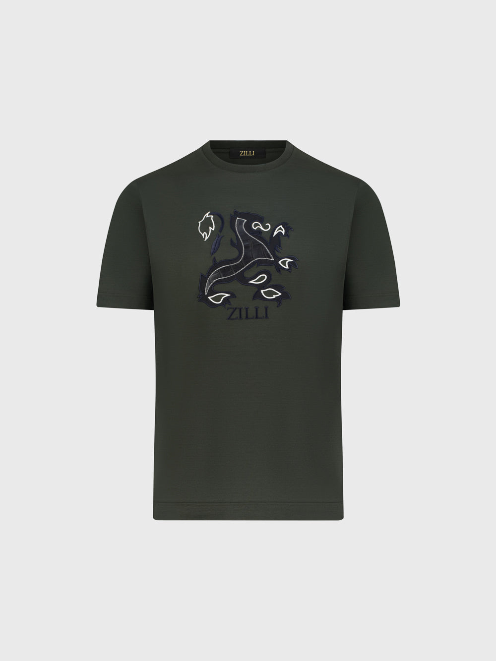 Футболка с вышивкой логотипа - глубокий военный