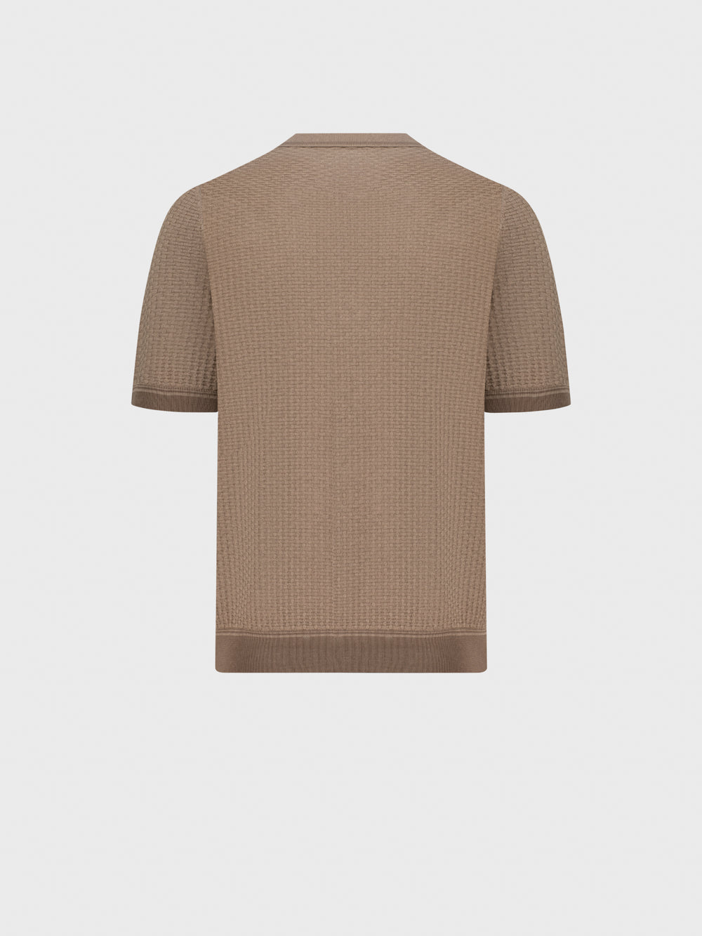 Рубашка-поло из шелкового трикотажа с геометрическим узором - Pale Fawn