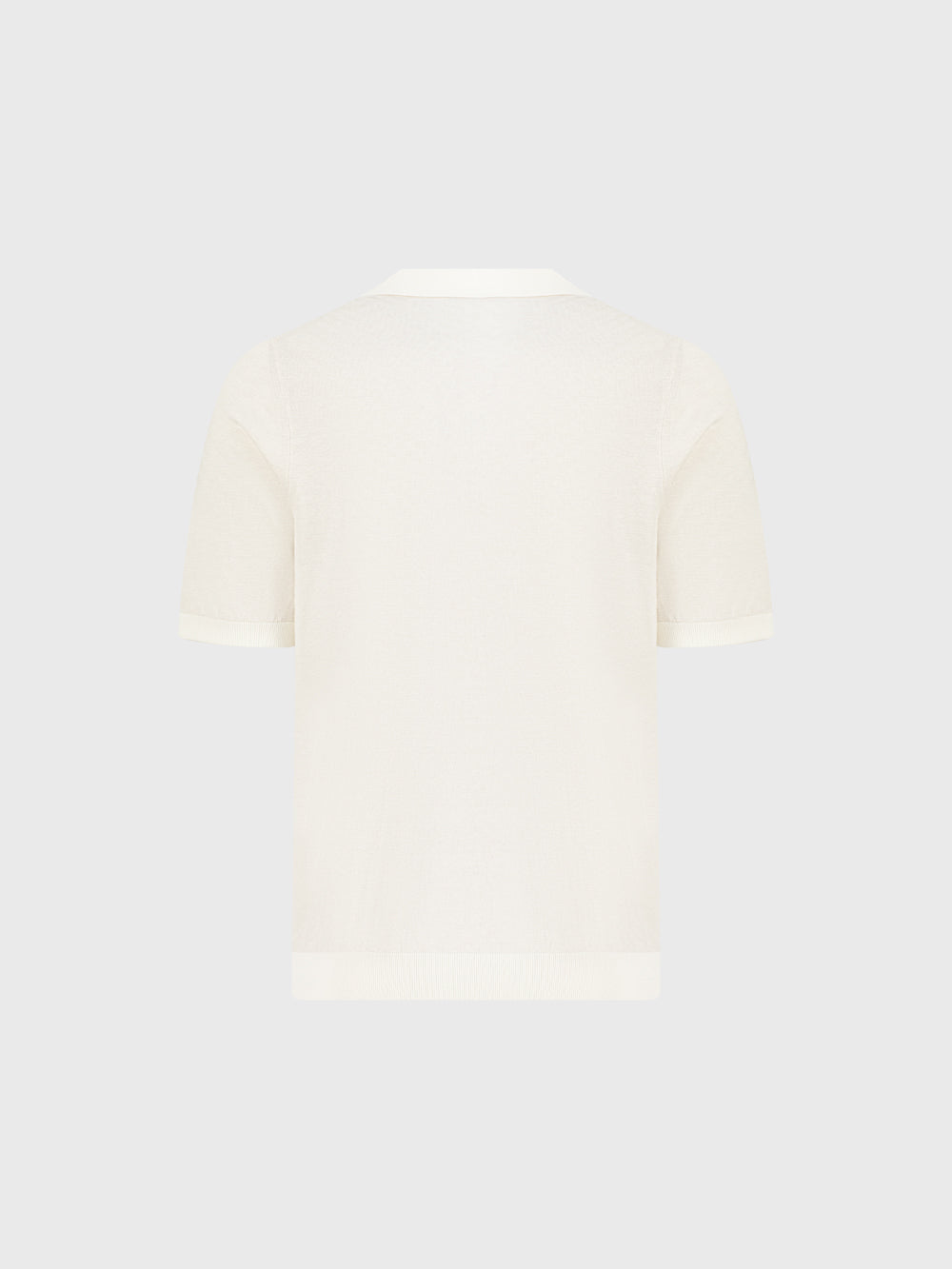 Рубашка-поло из шелкового трикотажа с геометрическим узором - Натуральный белый