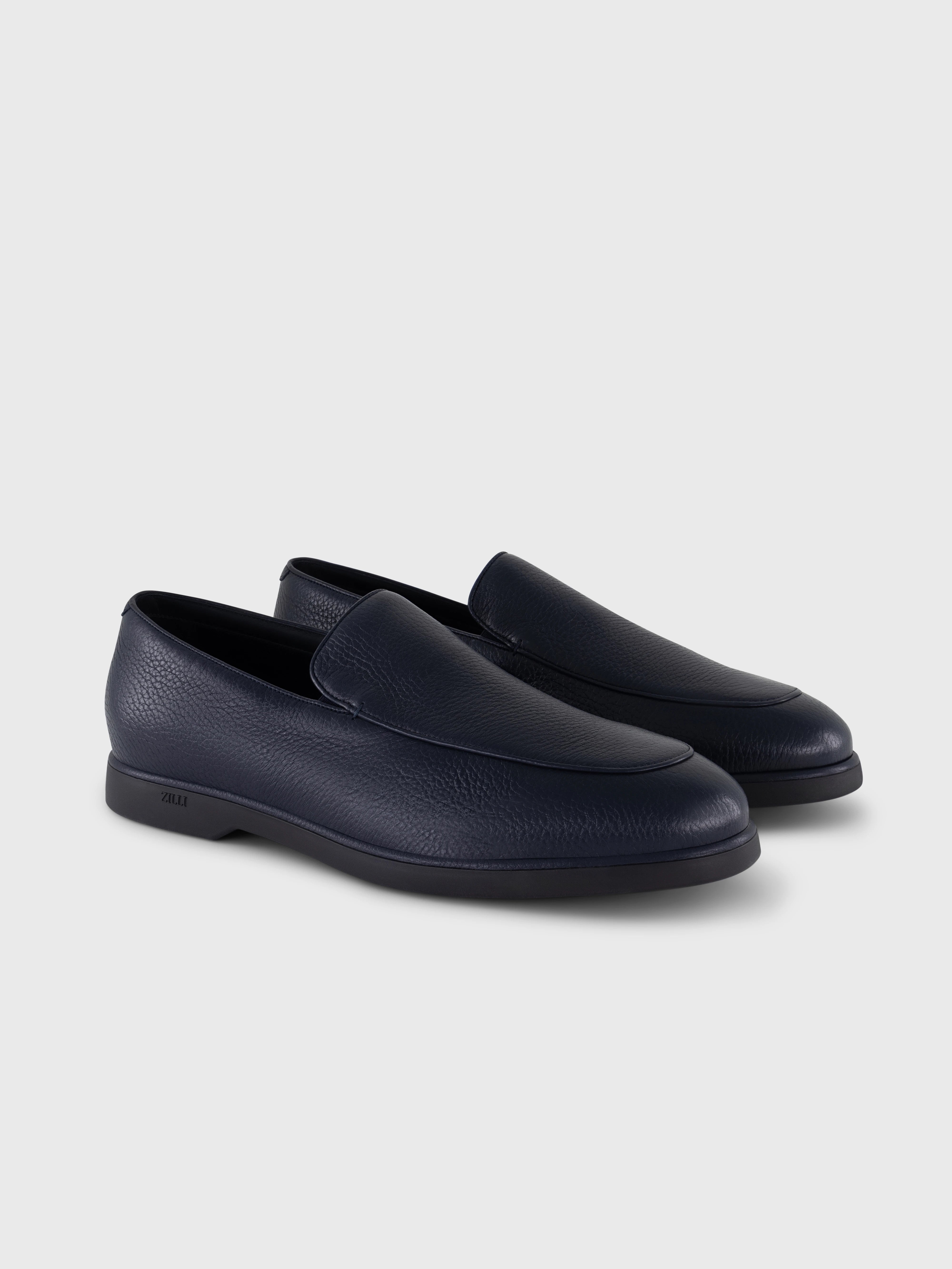 Монохромные лоферы из кожи оленя - Темно-темноморский