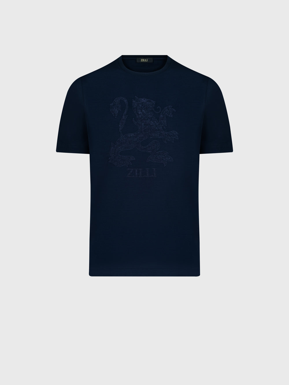 Футболка с вышивкой "Большой лев" - Темно-темноморский