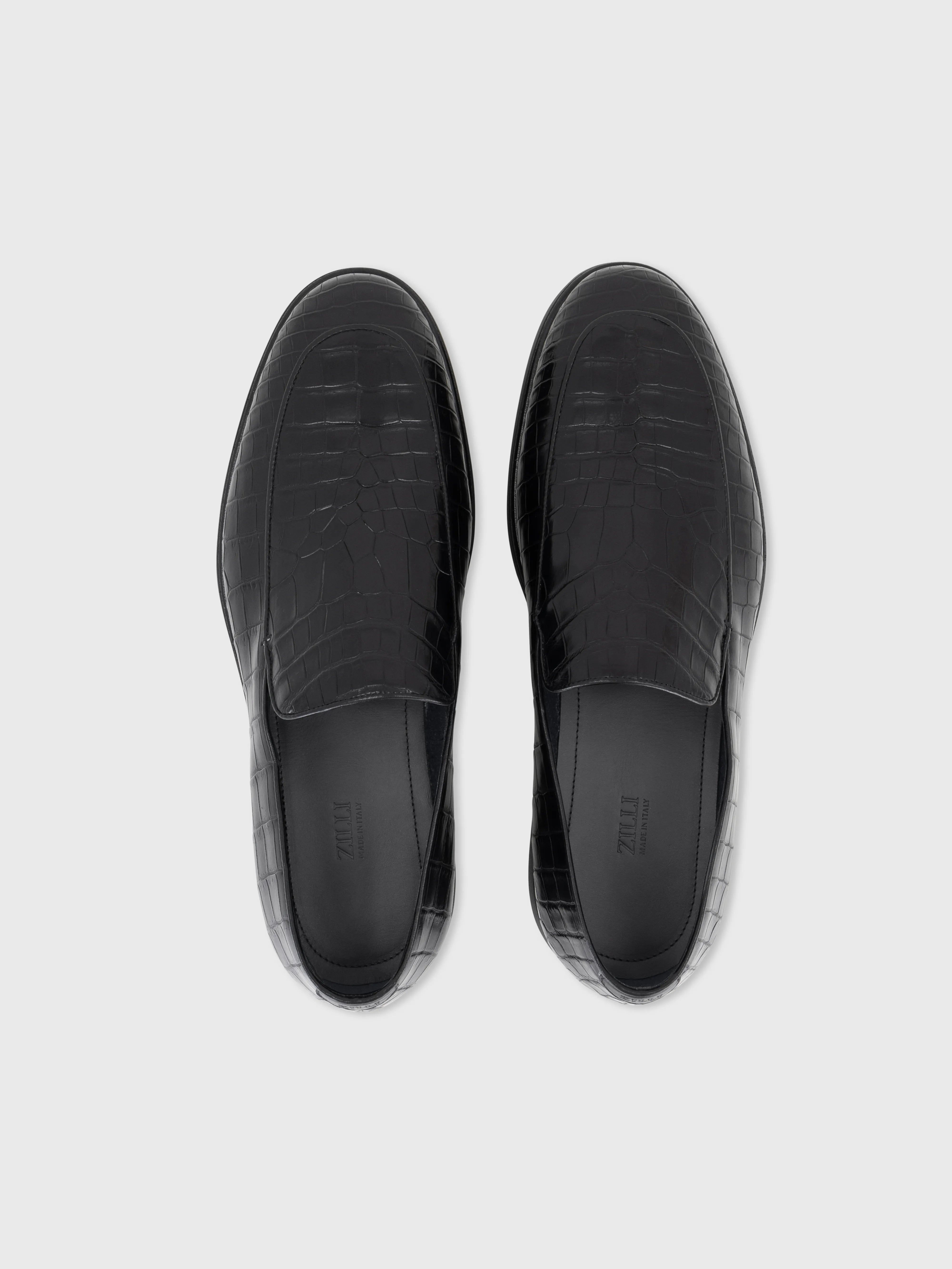 Формальные туфли из крокодиловой кожи - Черный