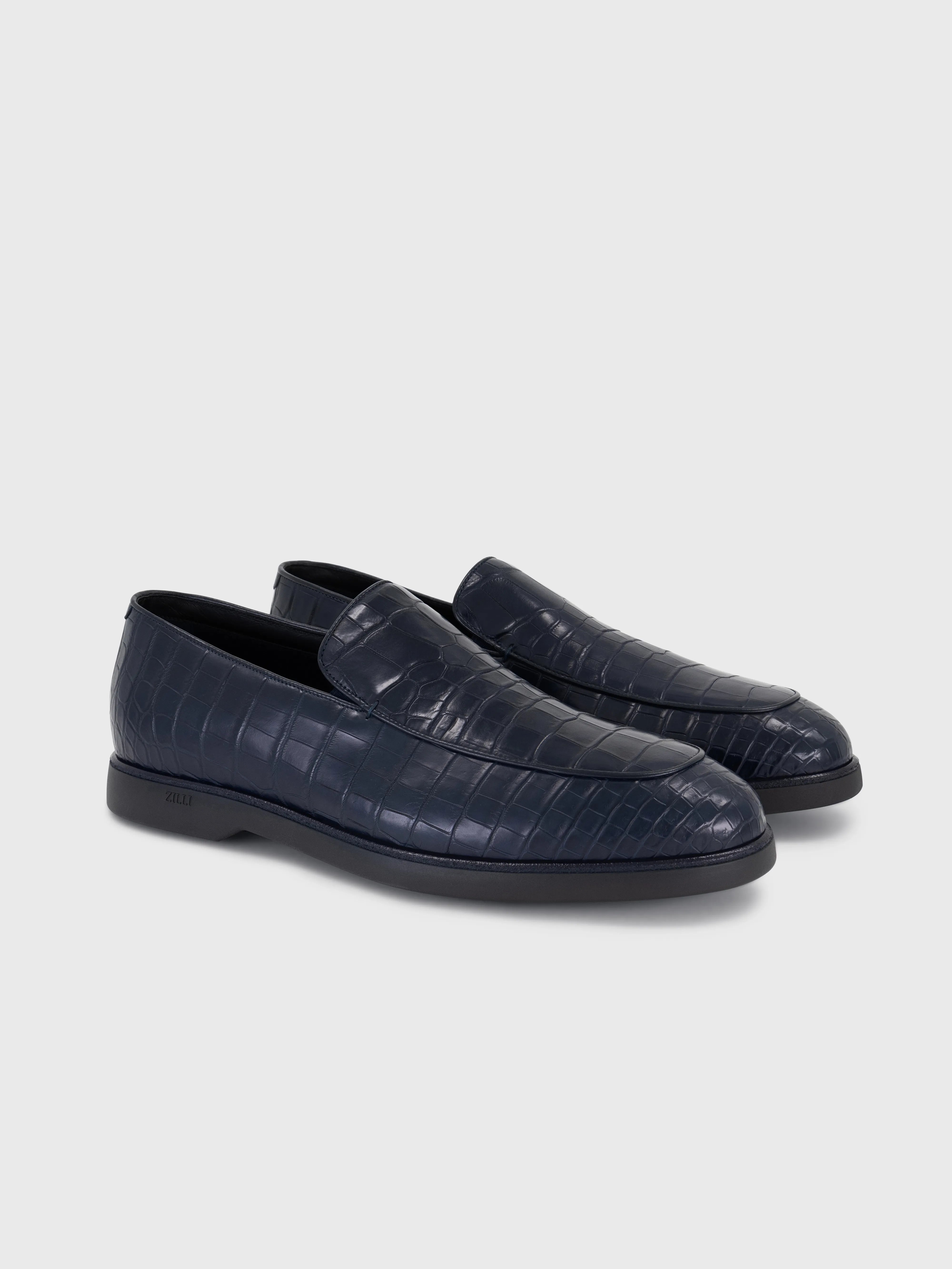Формальные туфли из кожи крокодила - темно-темноморский