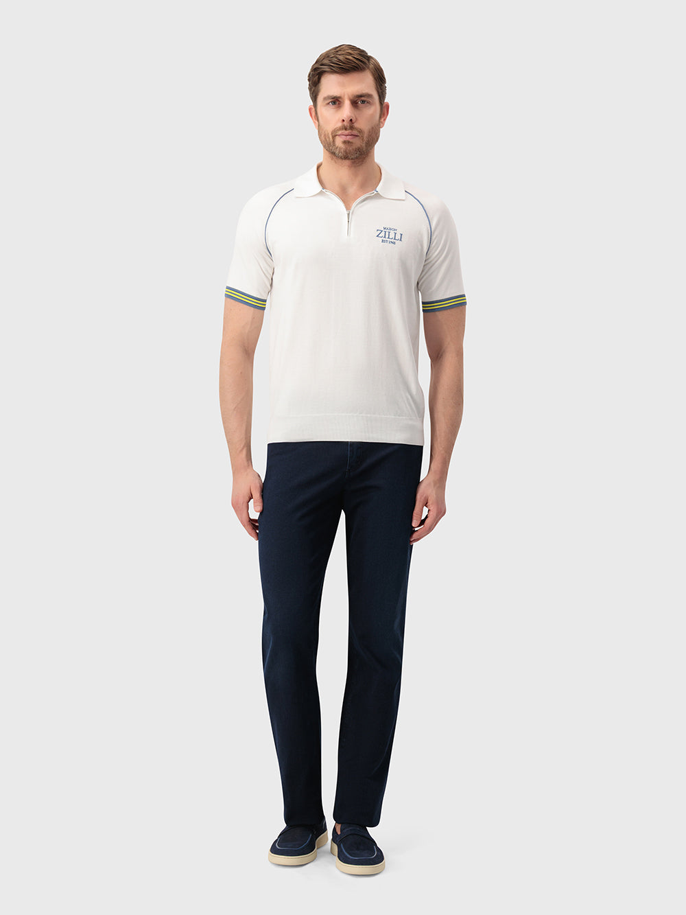 Рубашка-поло с логотипом - натуральный белый