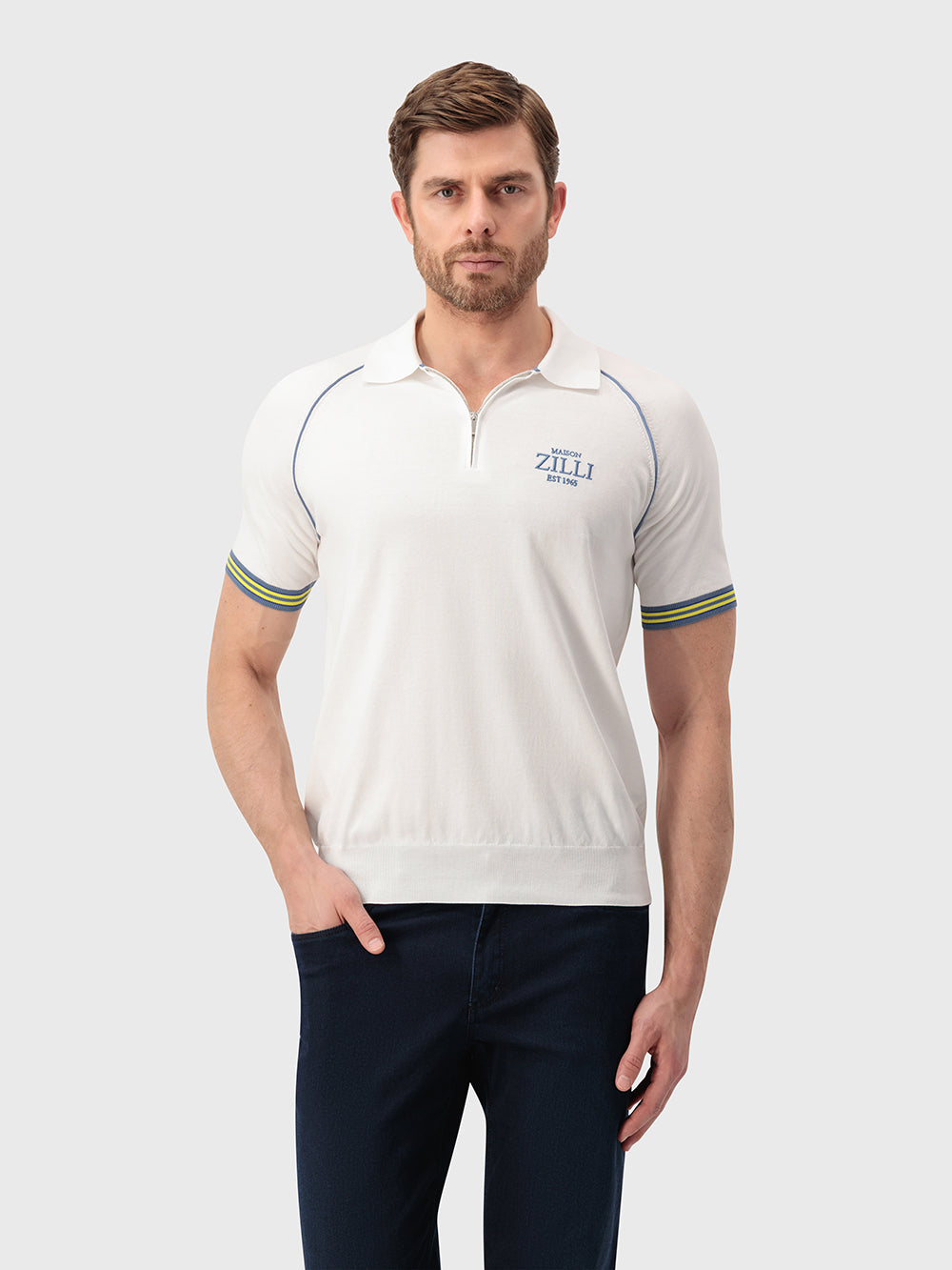 Рубашка-поло с логотипом - натуральный белый