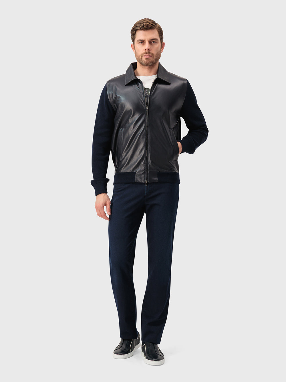 Вязаный жакет - синий морской