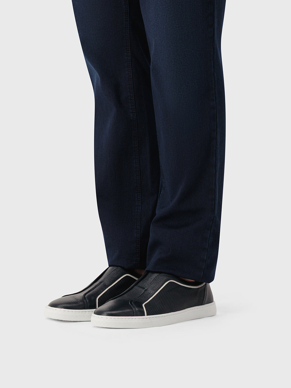 Кожаные кроссовки-слипы - Синий ВМФ