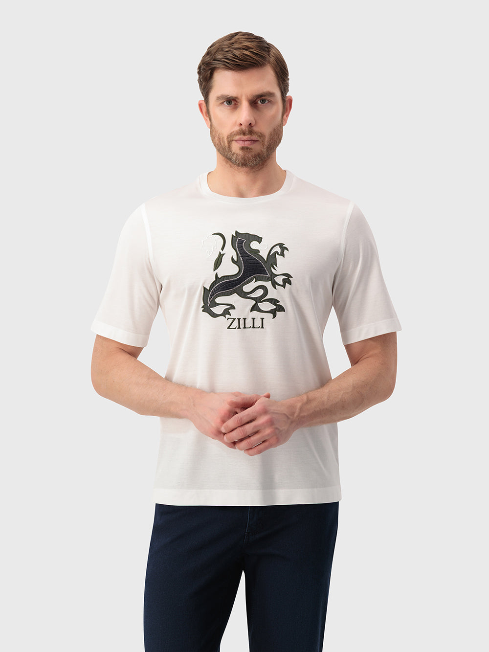 Футболка с вышивкой логотипа - Белый