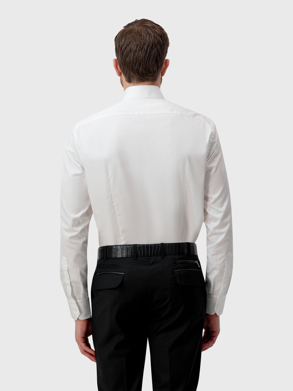 Однотонная формальная рубашка с одинарным швом - Белый