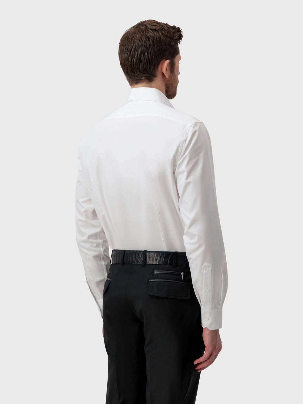 Однотонная рубашка - Белый