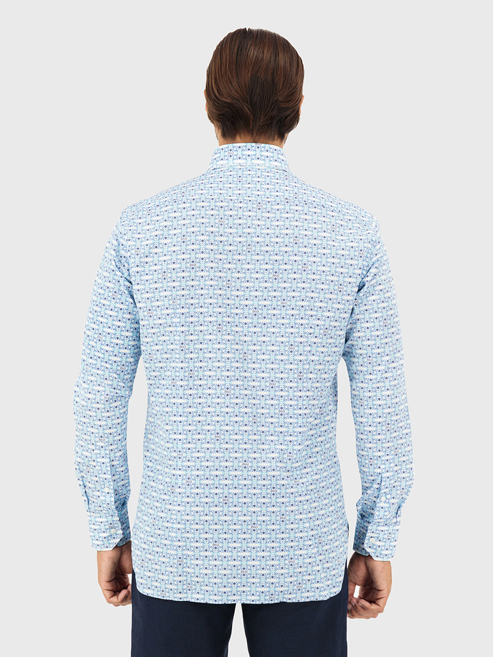 Хлопковая рубашка с длинным рукавом с принтом пейсли