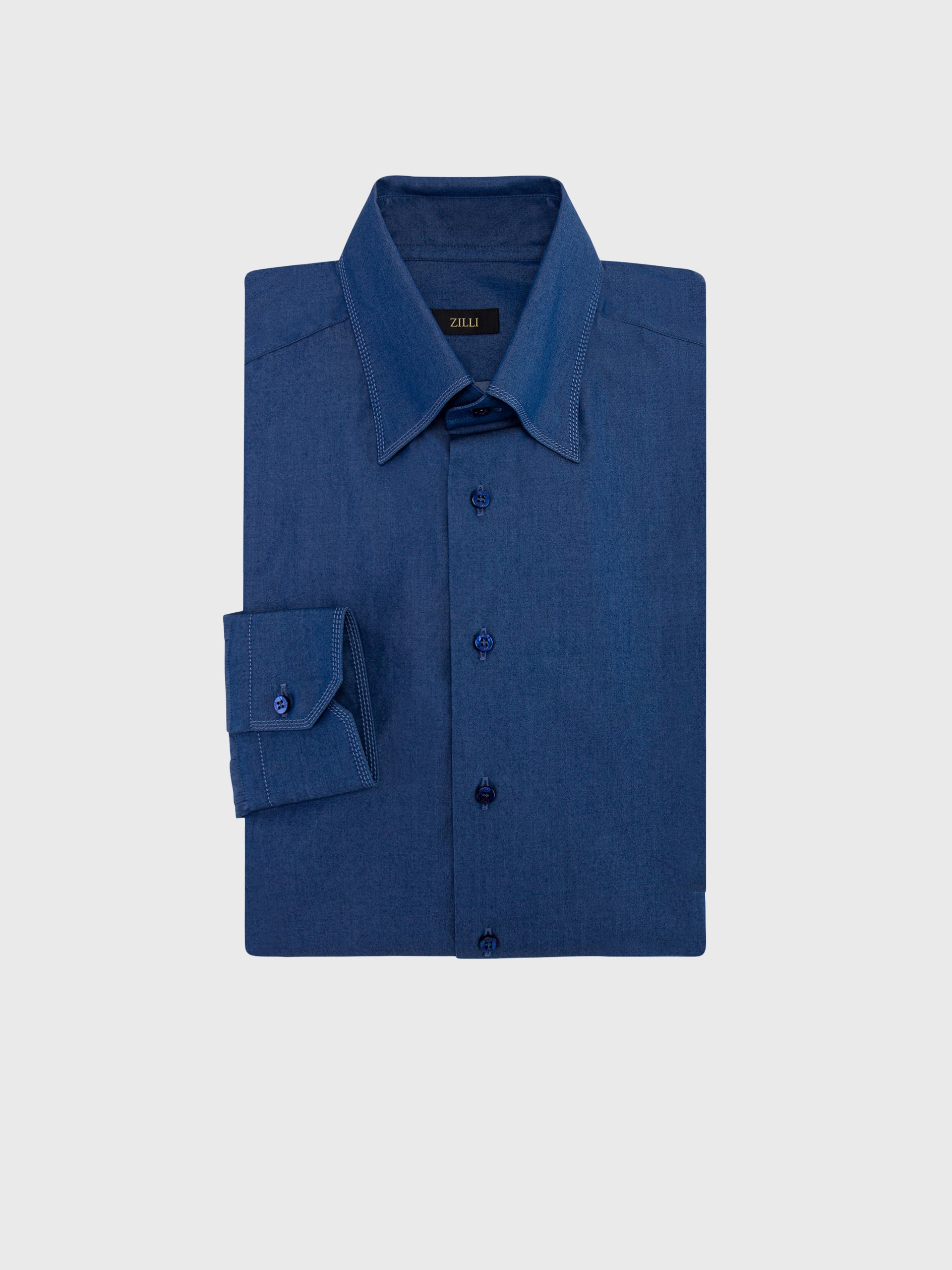 Рубашка с длинным рукавом из хлопка и лайкры