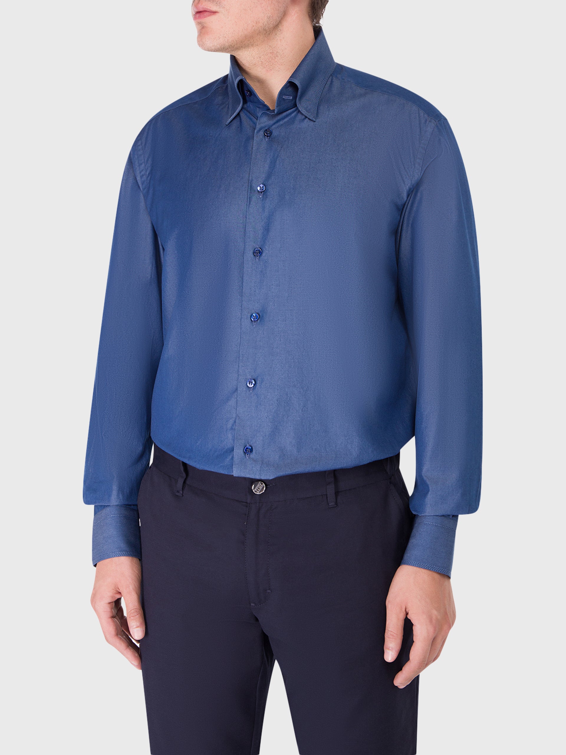 Рубашка с длинным рукавом из хлопка и лайкры