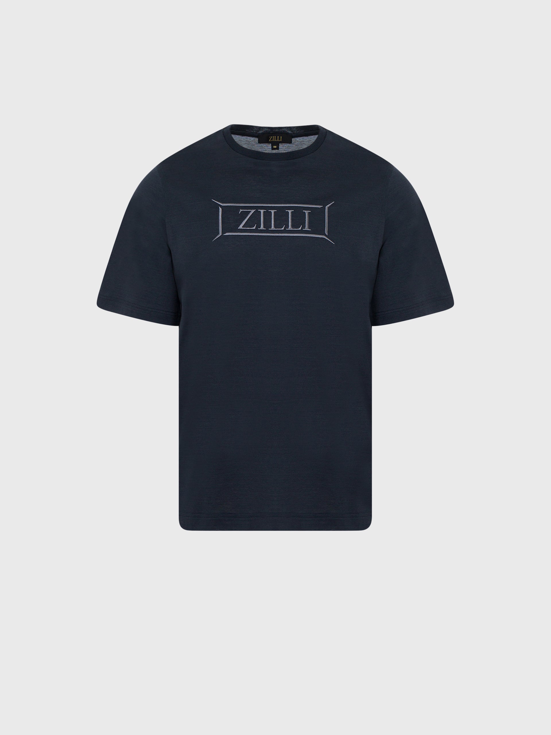 Хлопковая футболка с ребристым воротником