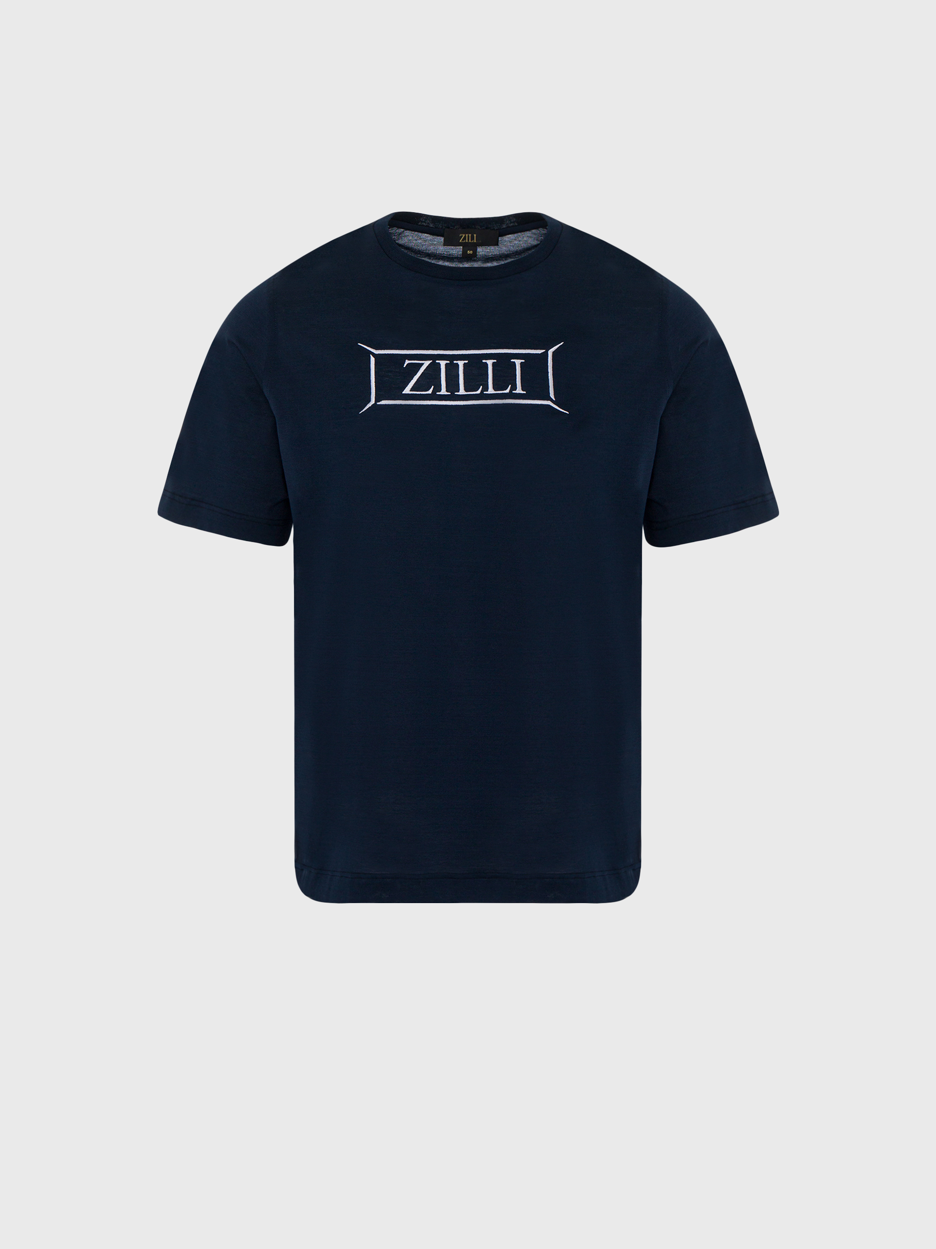 Хлопковая футболка с ребристым воротником