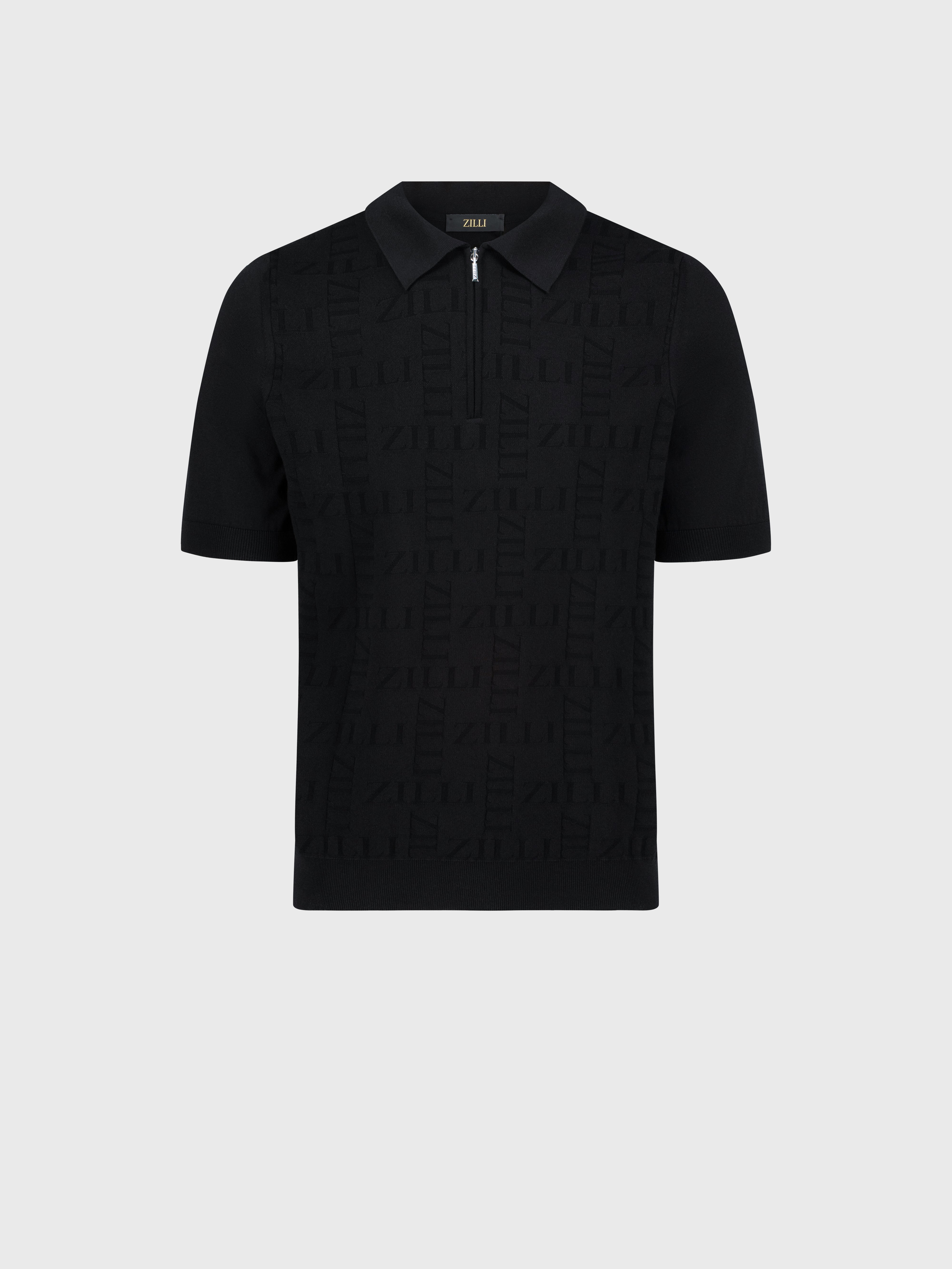 Рубашка-поло на молнии с узором Zilli