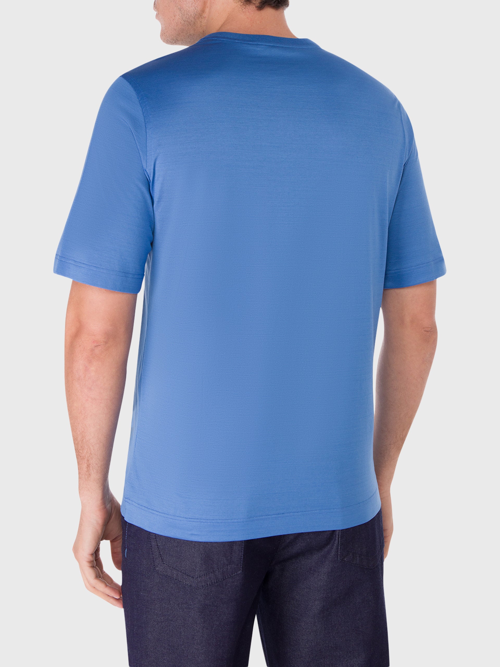 Хлопковая рубашка с круглым вырезом и надписью Zilli в микрорамке